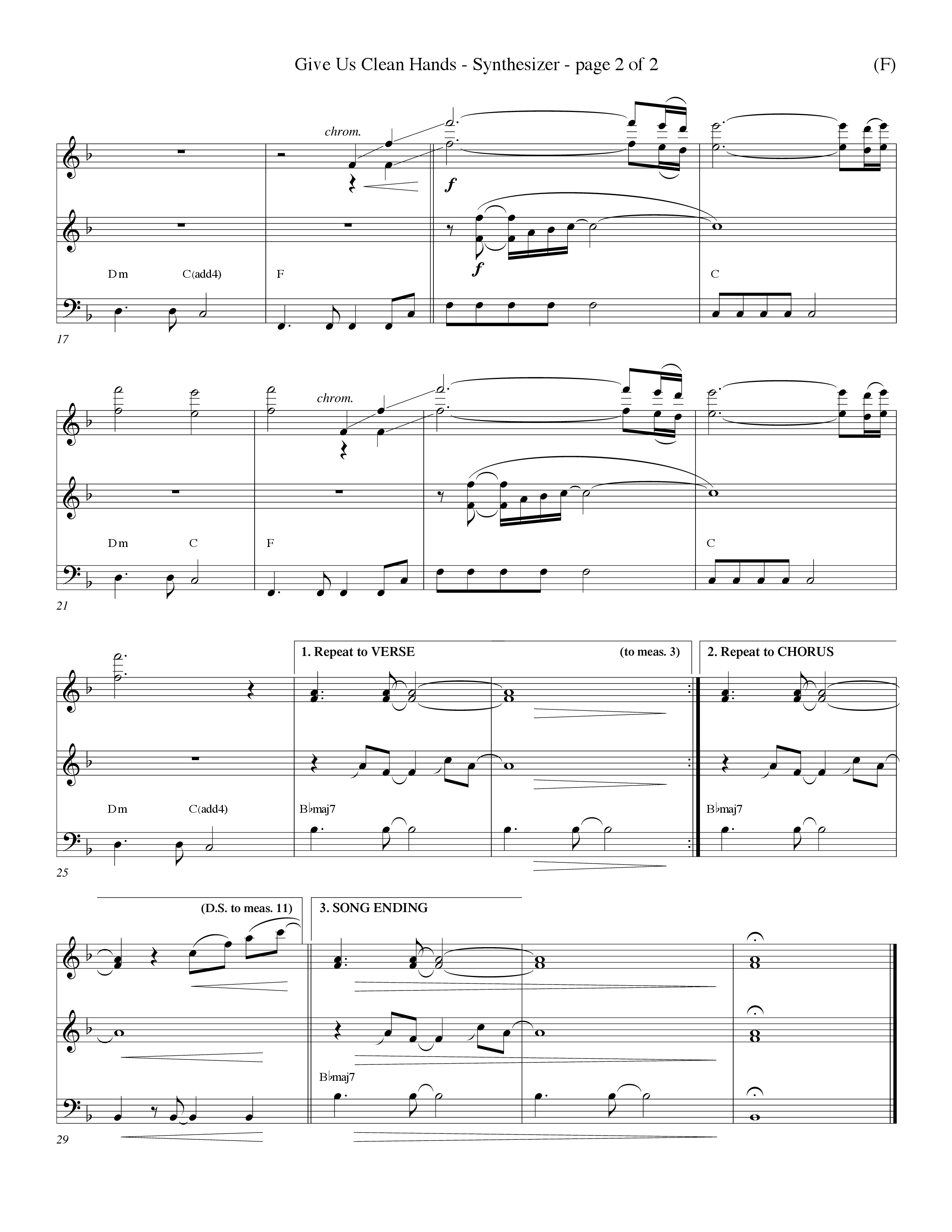 Give Us Clean Hands (Choral Anthem SATB) Synth (Word Music Choral / Orch. Dave Williamson)