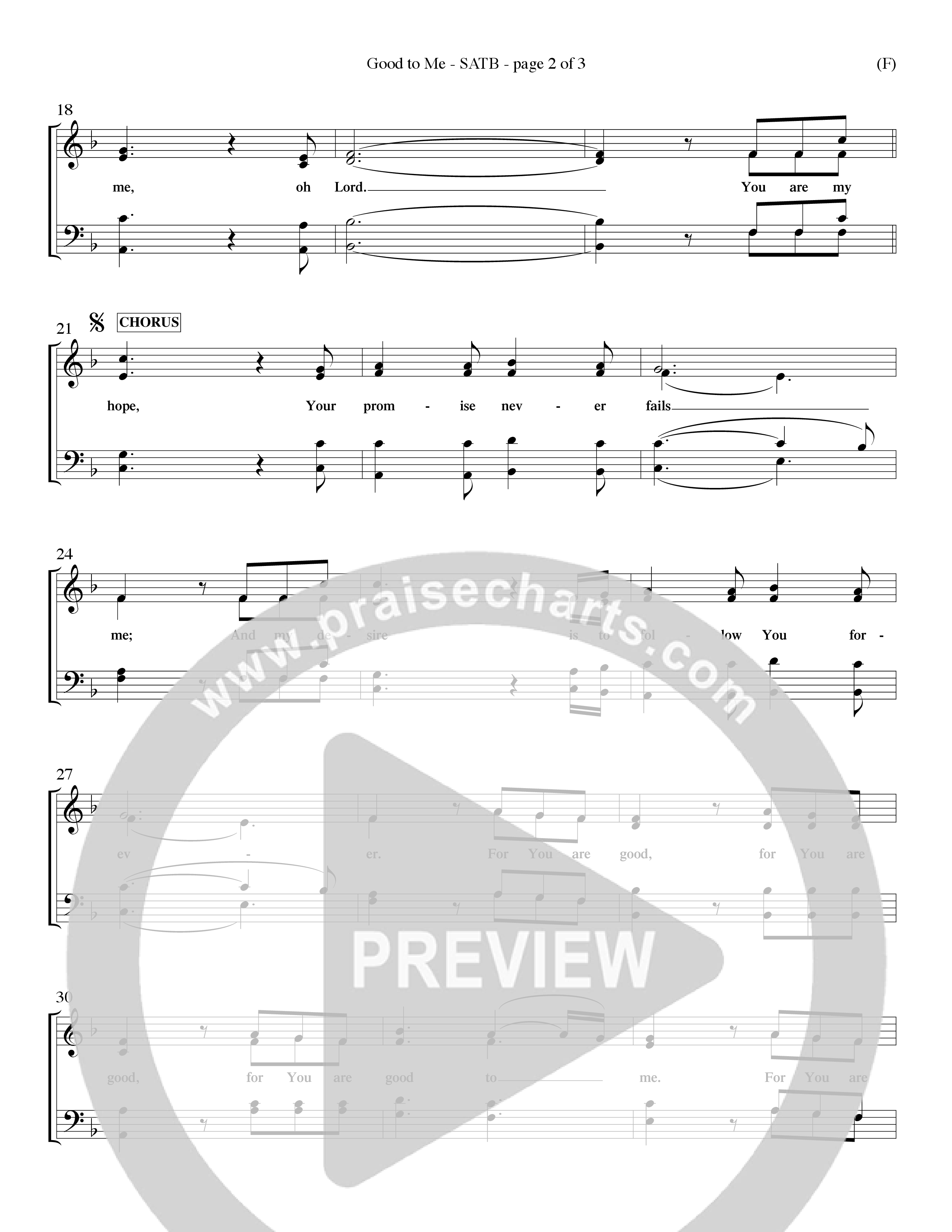 Good To Me (Choral Anthem SATB) Choir Sheet (SATB) (Word Music Choral / Arr. Dave Williamson / d)