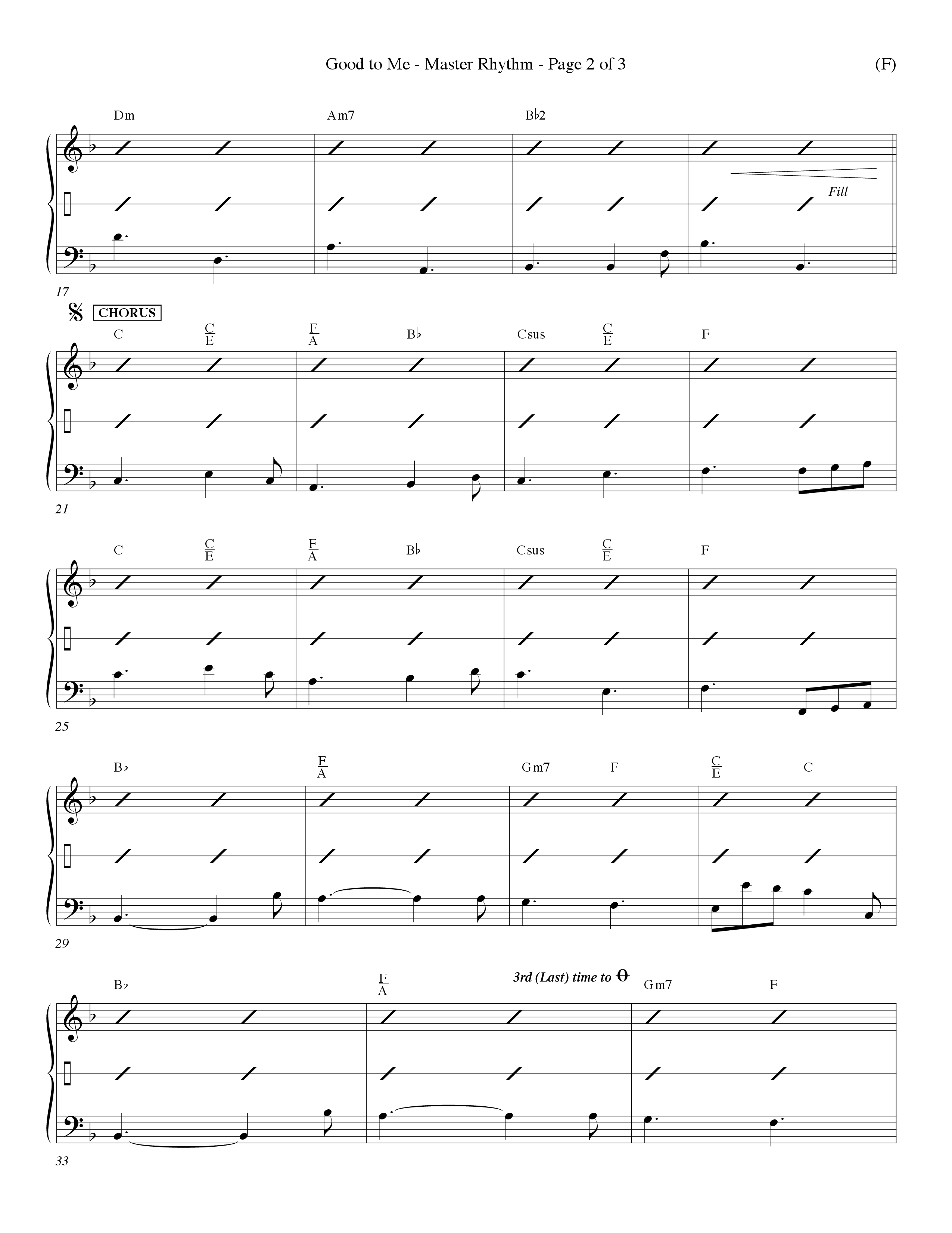 Good To Me (Choral Anthem SATB) Rhythm Chart (Word Music Choral / Arr. Dave Williamson / d)
