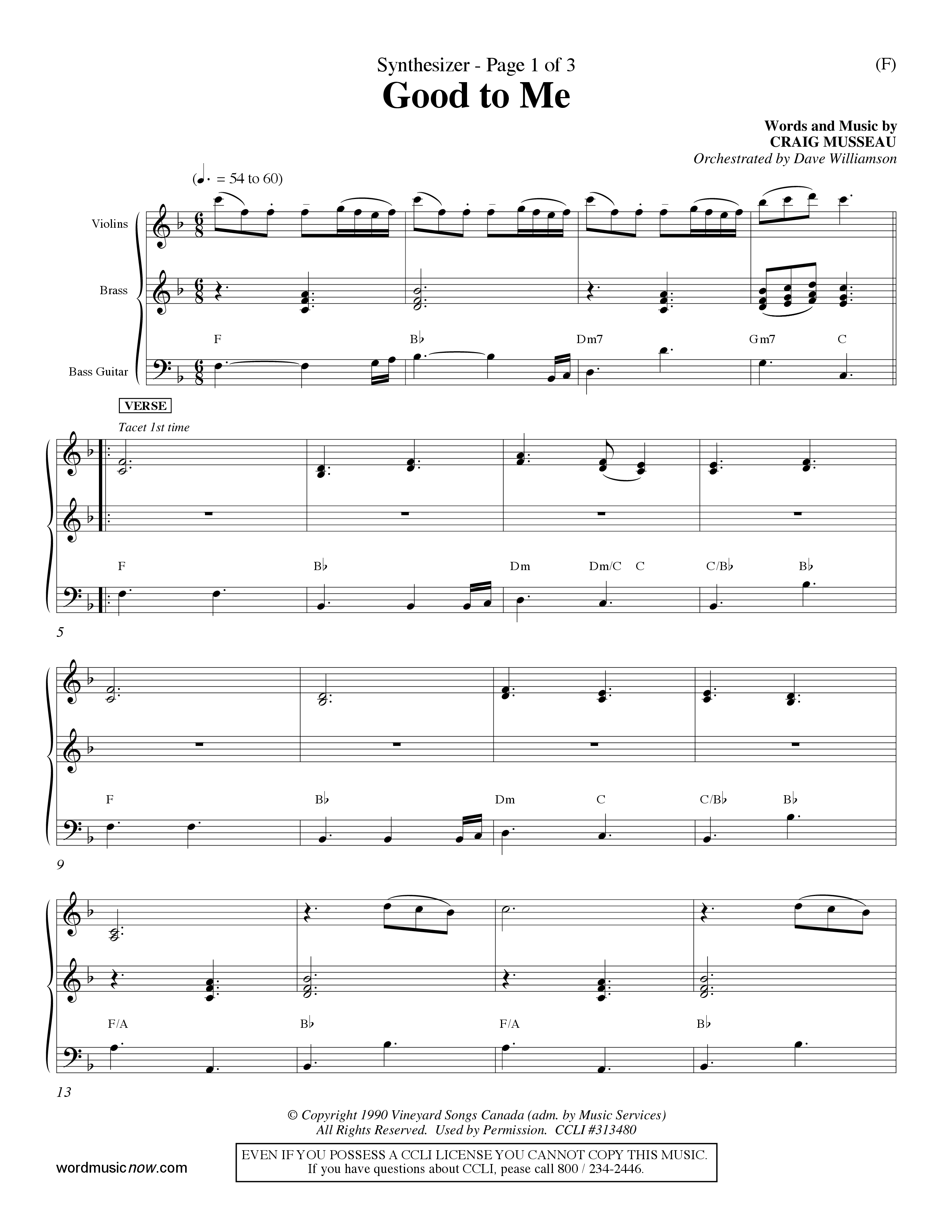 Good To Me (Choral Anthem SATB) Synth (Word Music Choral / Arr. Dave Williamson / d)