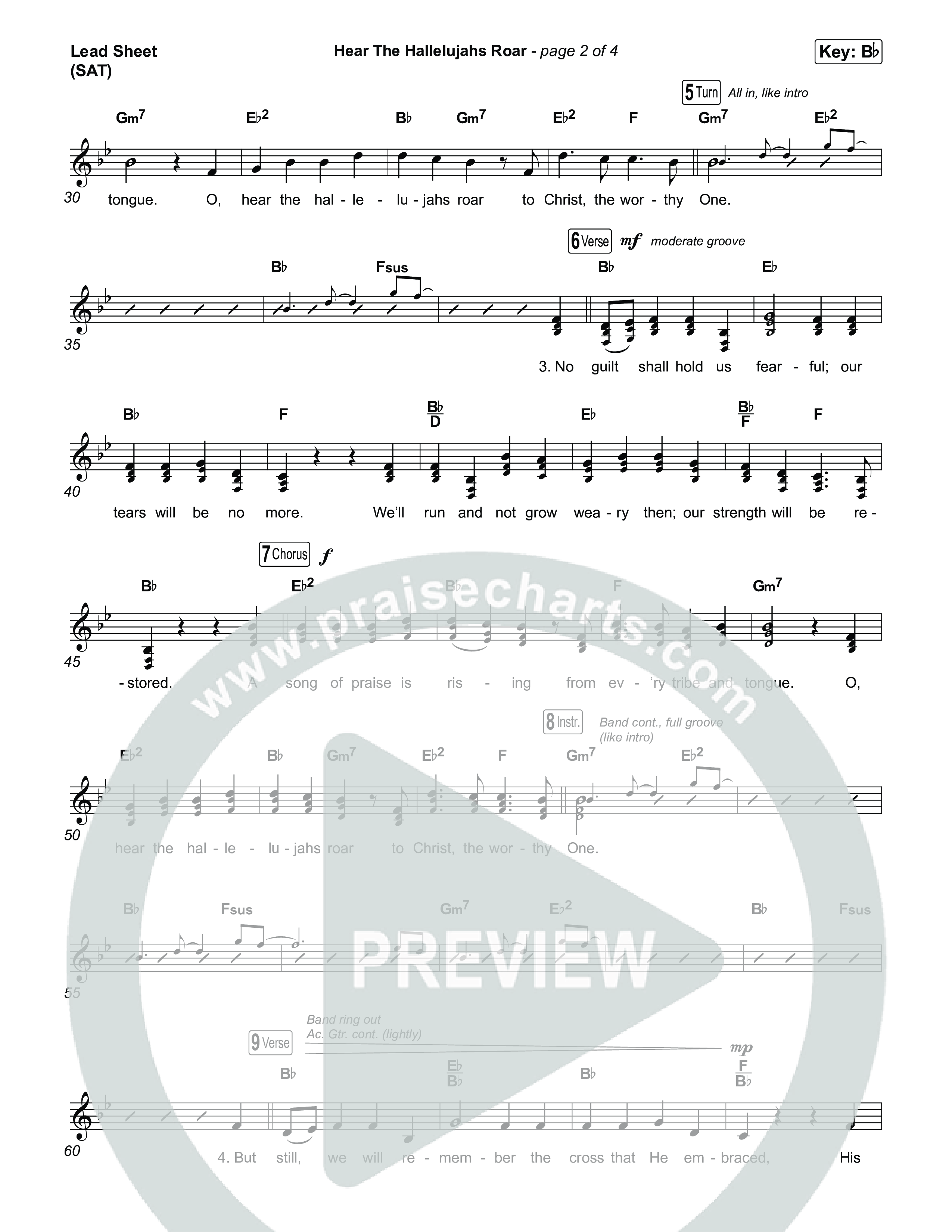 Hear The Hallelujahs Roar Lead Sheet (SAT) (CityAlight)