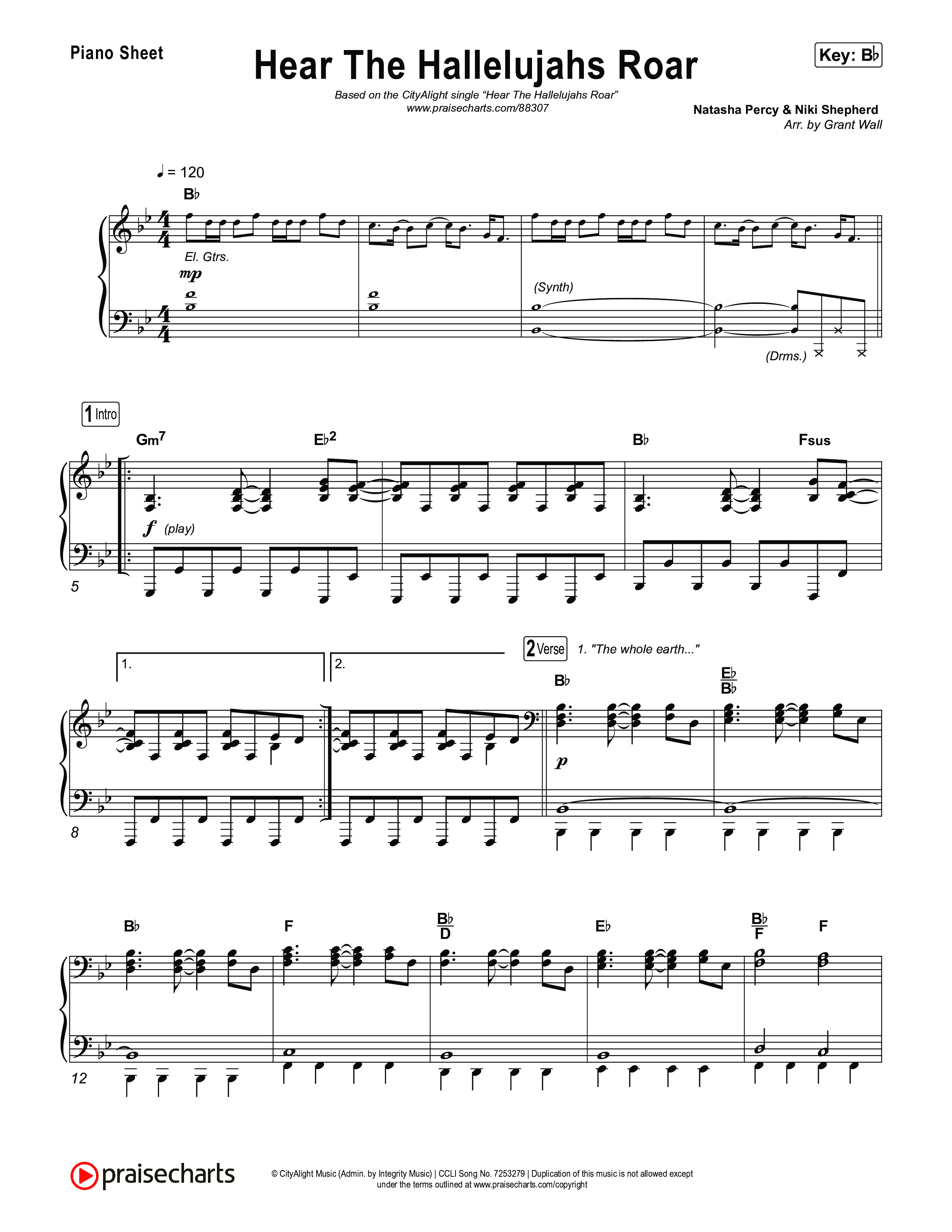 Hear The Hallelujahs Roar Piano Sheet (CityAlight)