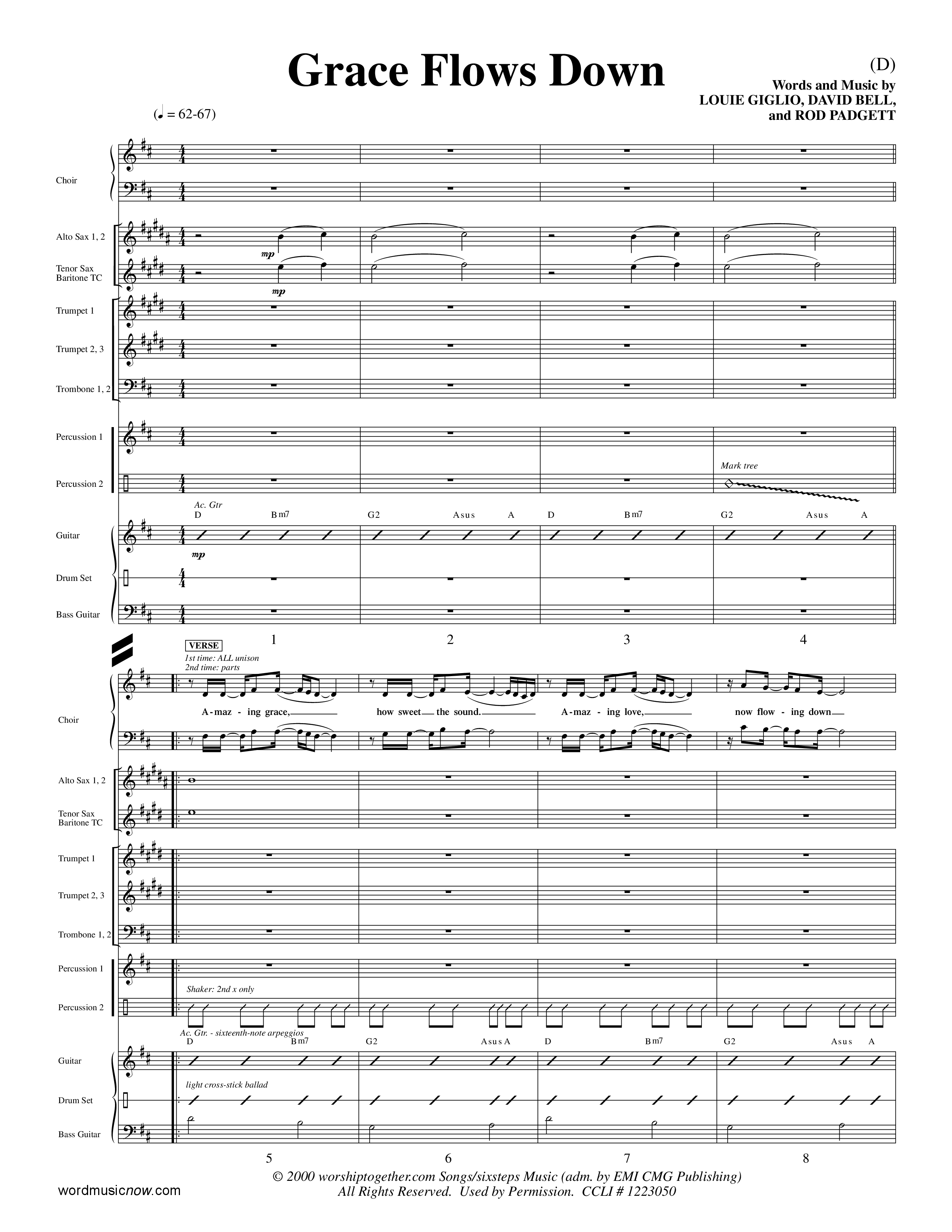 Grace Flows Down (Choral Anthem SATB) Conductor's Score (Word Music Choral)