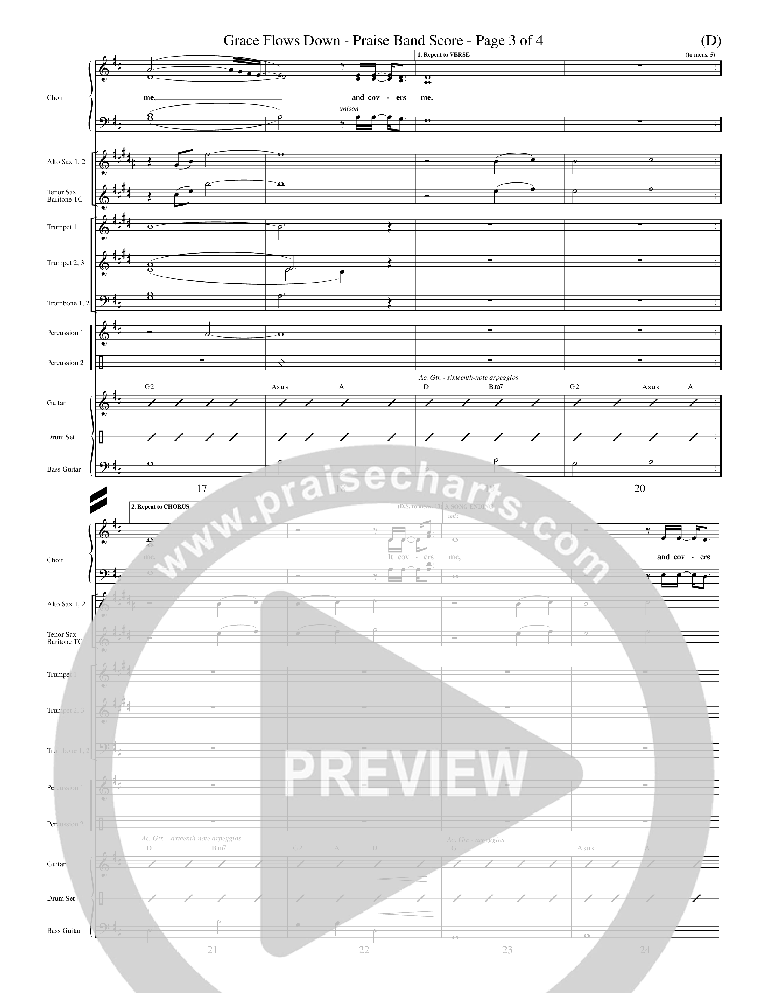 Grace Flows Down (Choral Anthem SATB) Conductor's Score (Word Music Choral)