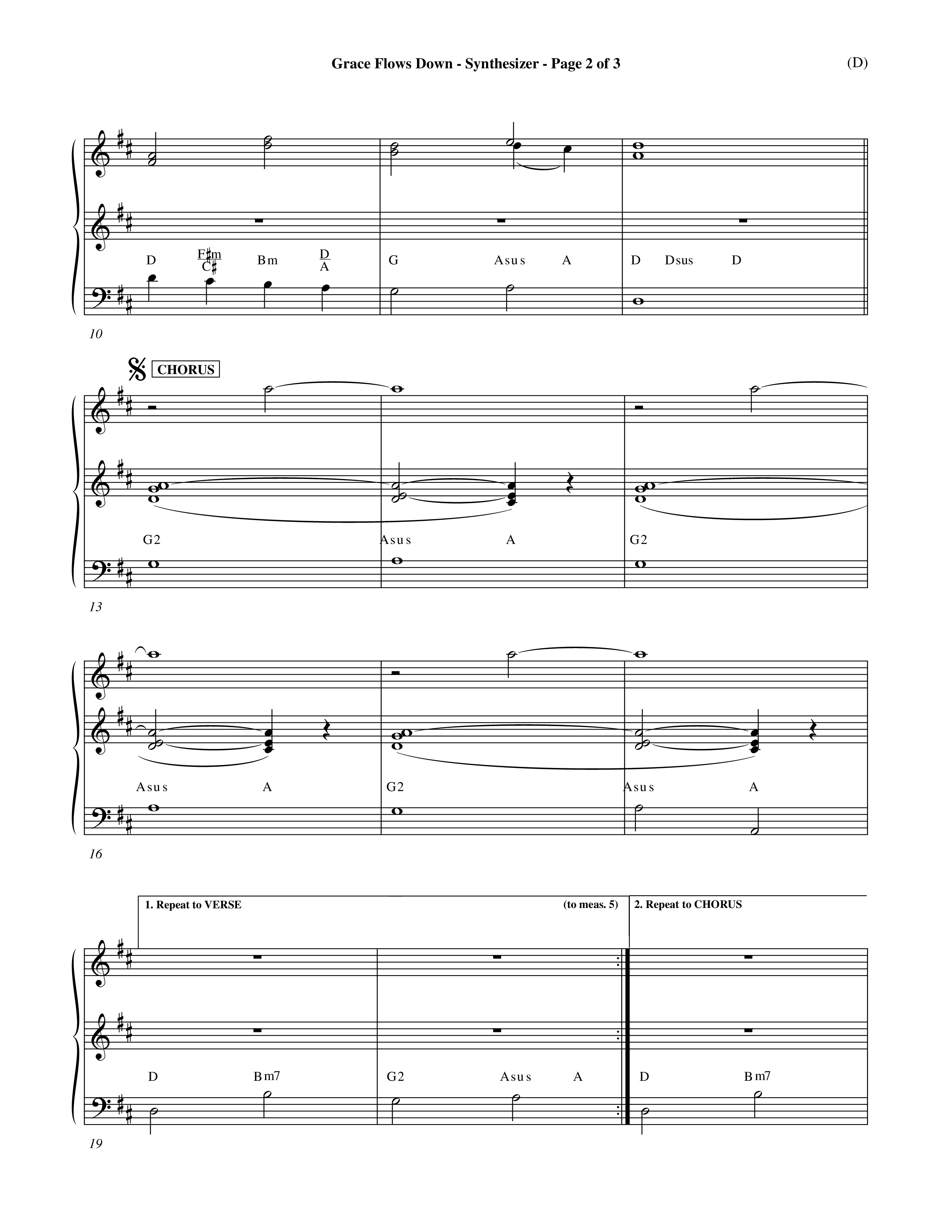 Grace Flows Down (Choral Anthem SATB) Synth (Word Music Choral)