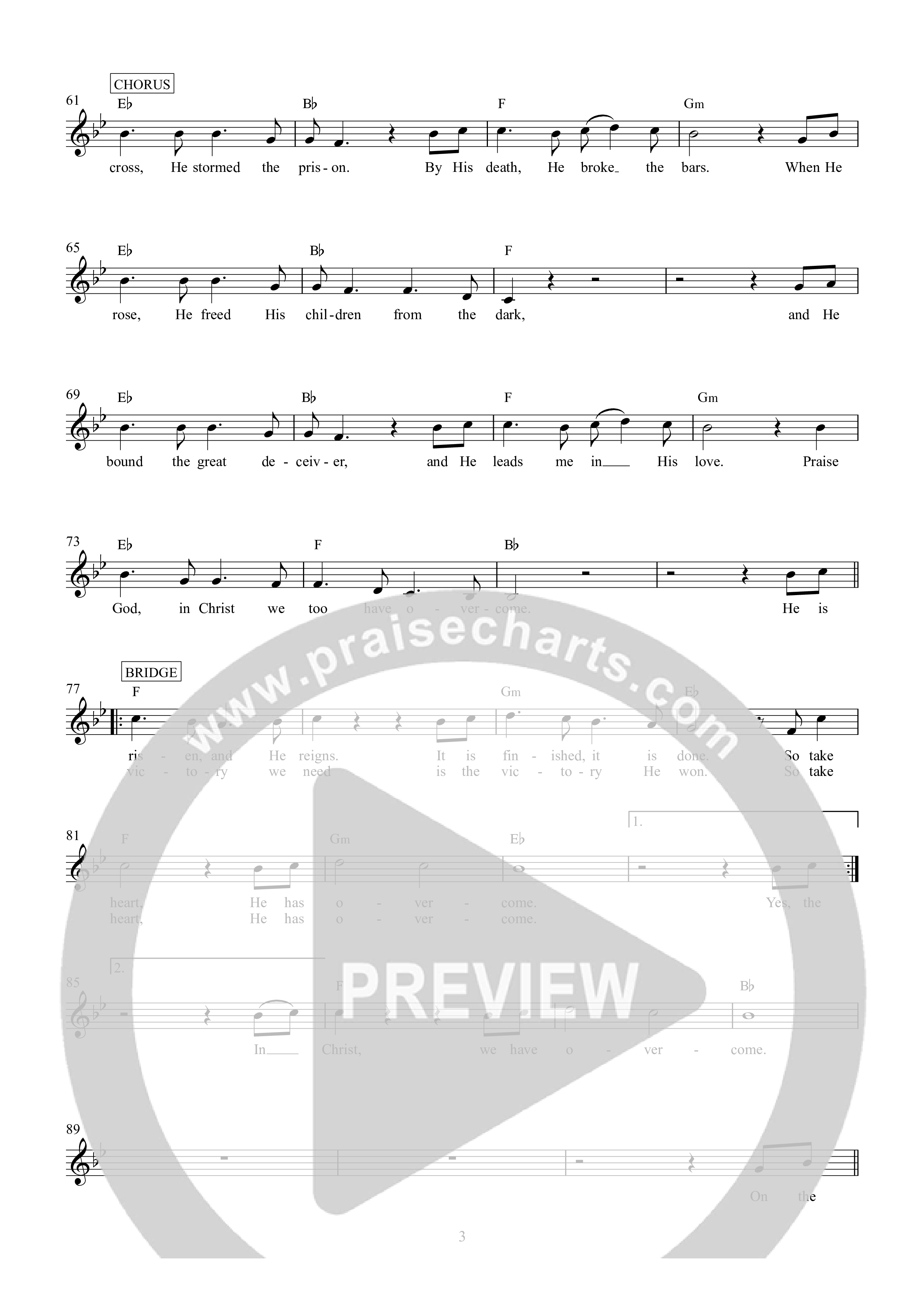 We Too Have Overcome Lead Sheet Melody (CityAlight)