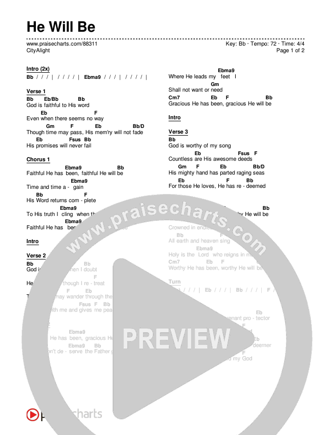 He Will Be Chords & Lyrics (CityAlight)
