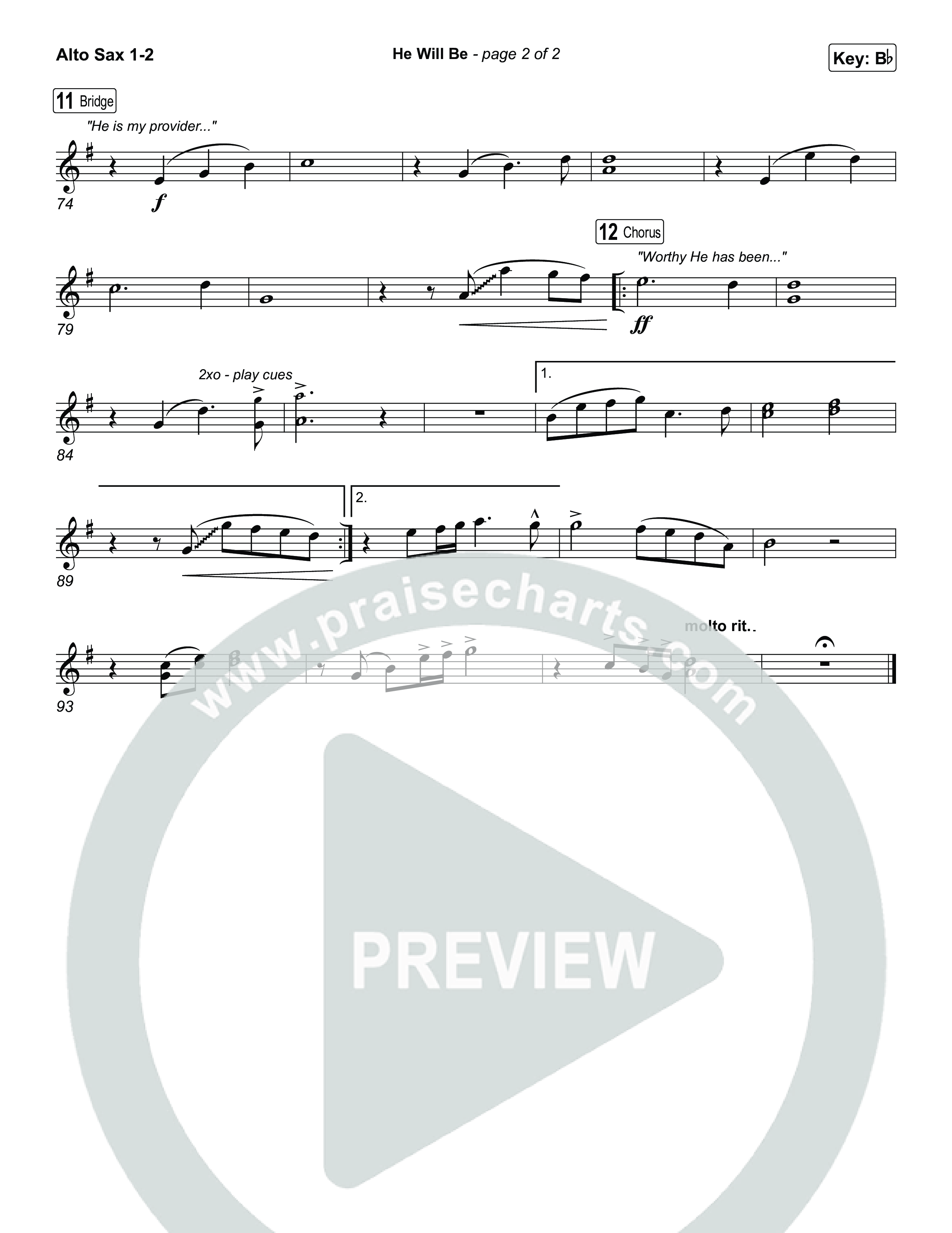 He Will Be Alto Sax 1,2 (CityAlight)