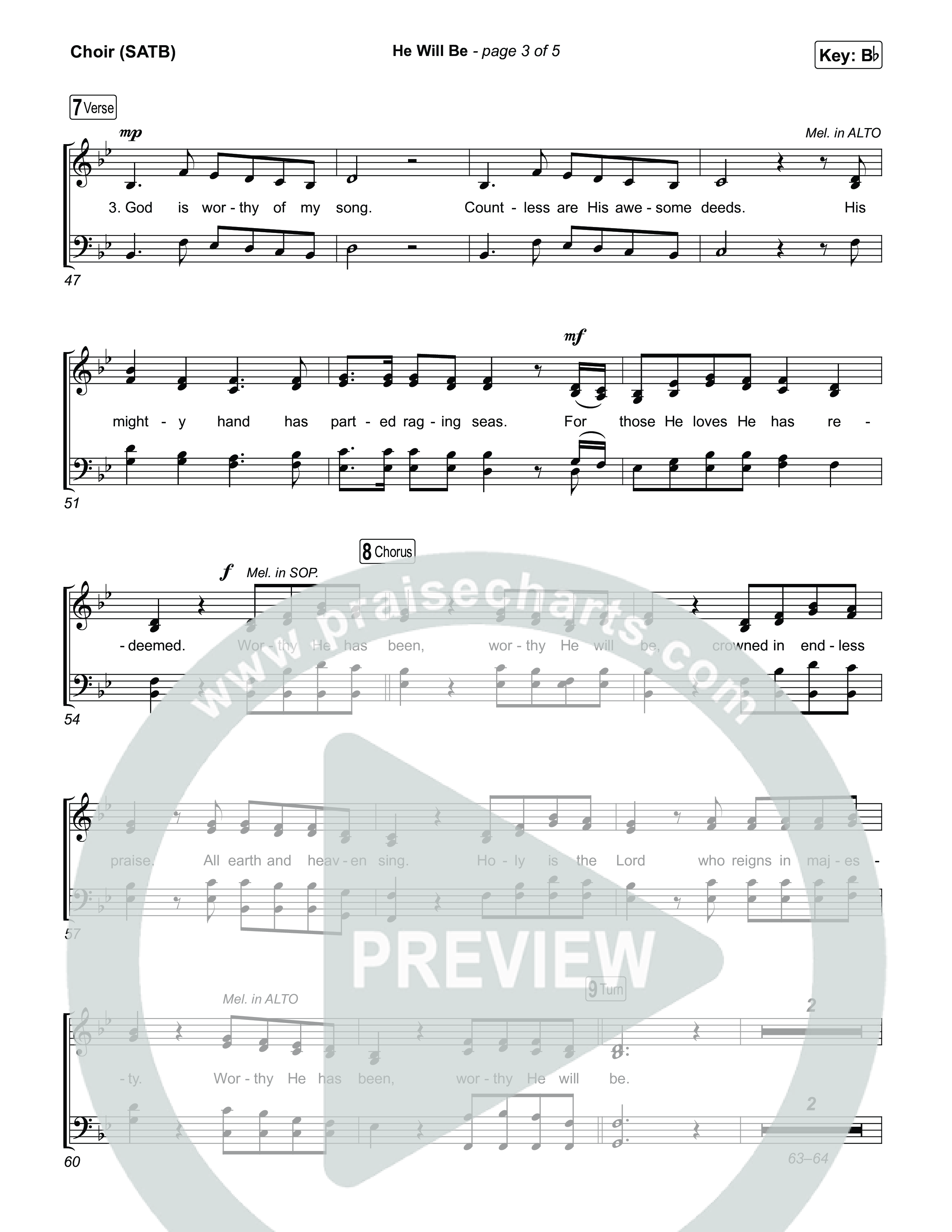 He Will Be Choir Sheet (SATB) (CityAlight)