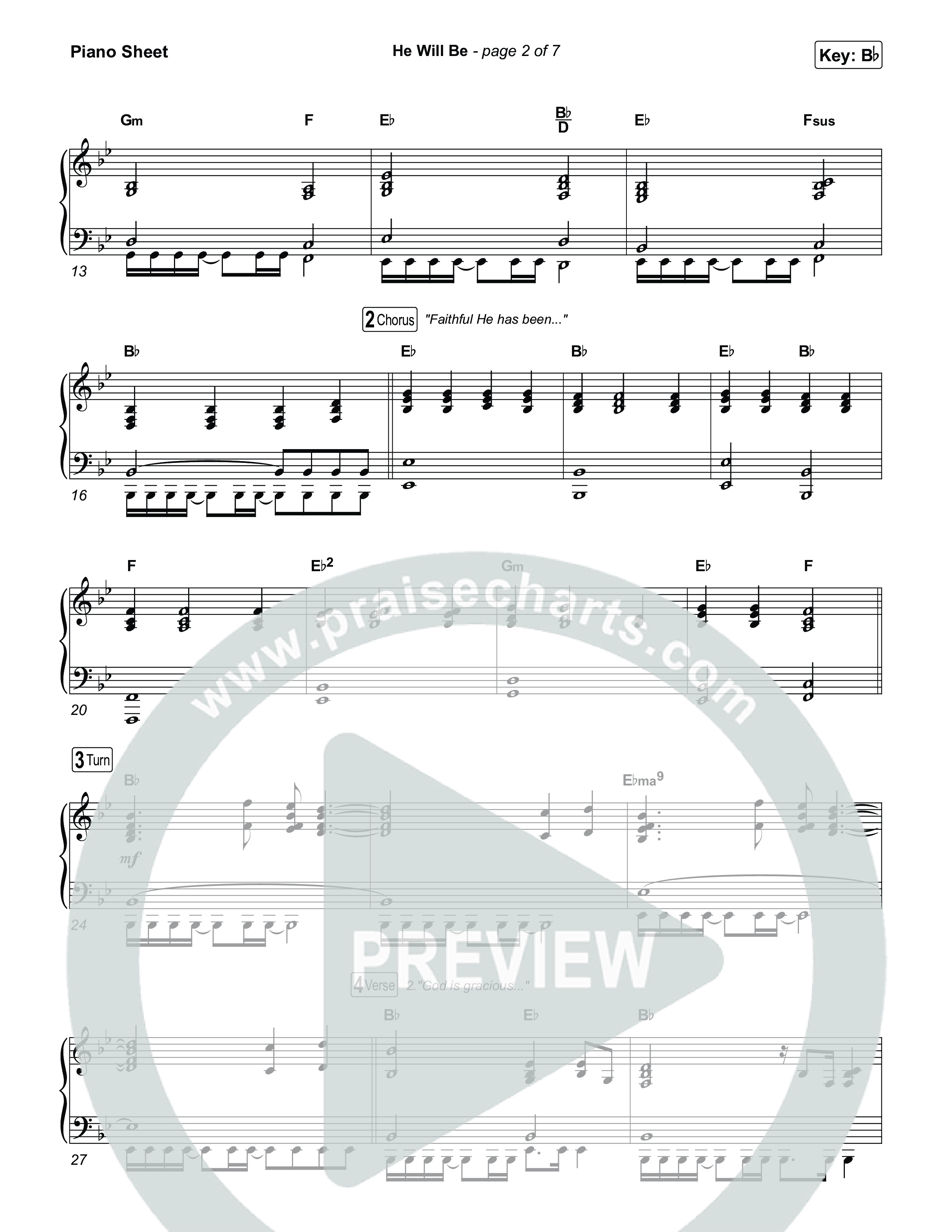 He Will Be Piano Sheet (CityAlight)