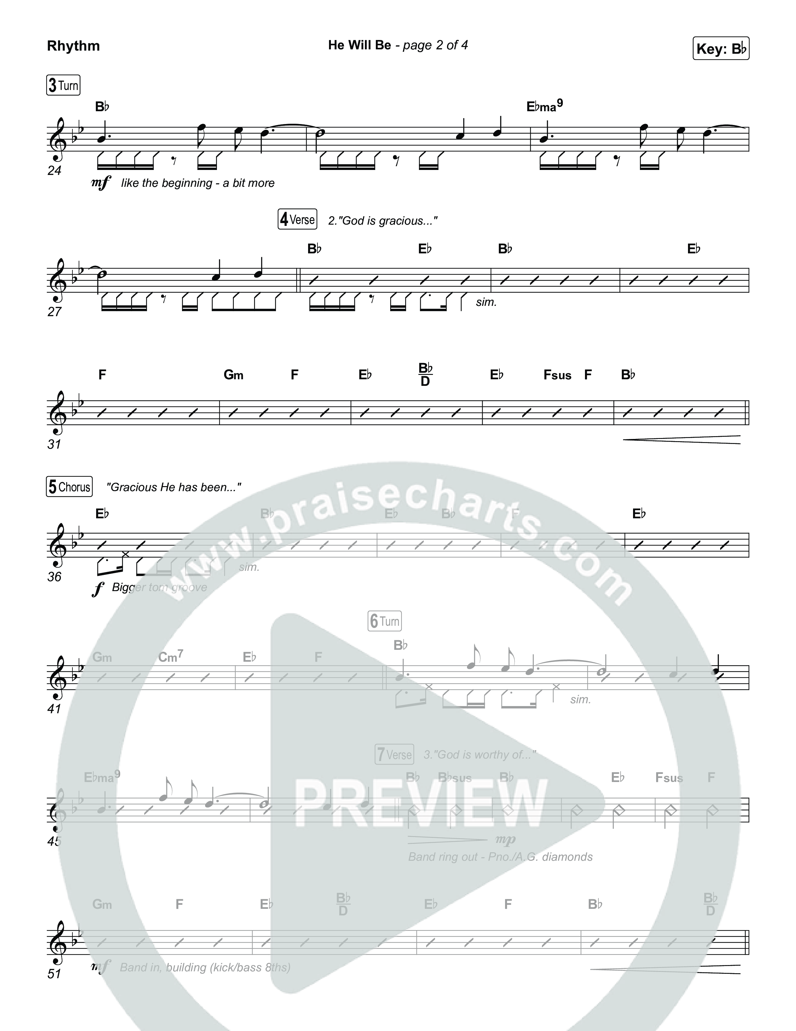 He Will Be Rhythm Chart (CityAlight)