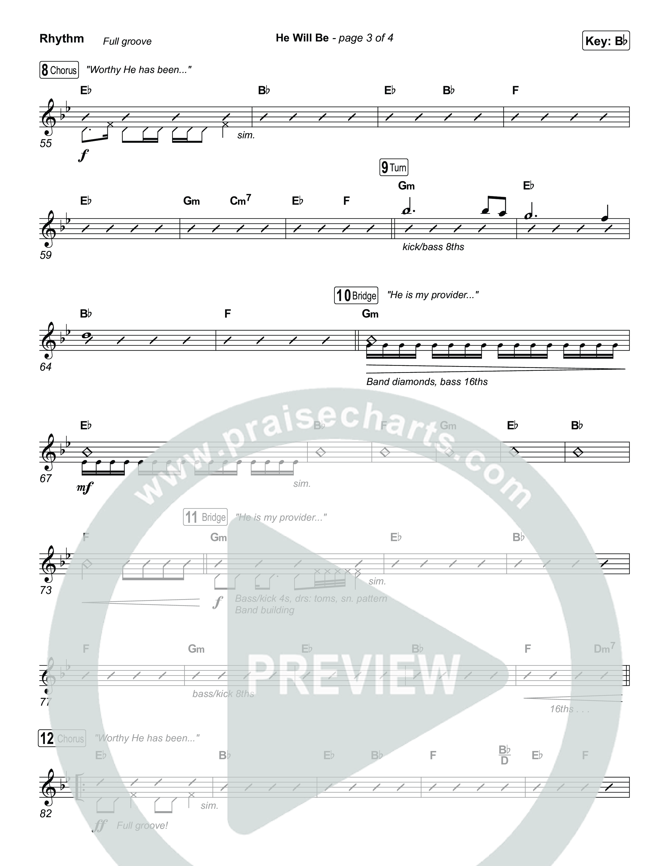 He Will Be Rhythm Chart (CityAlight)