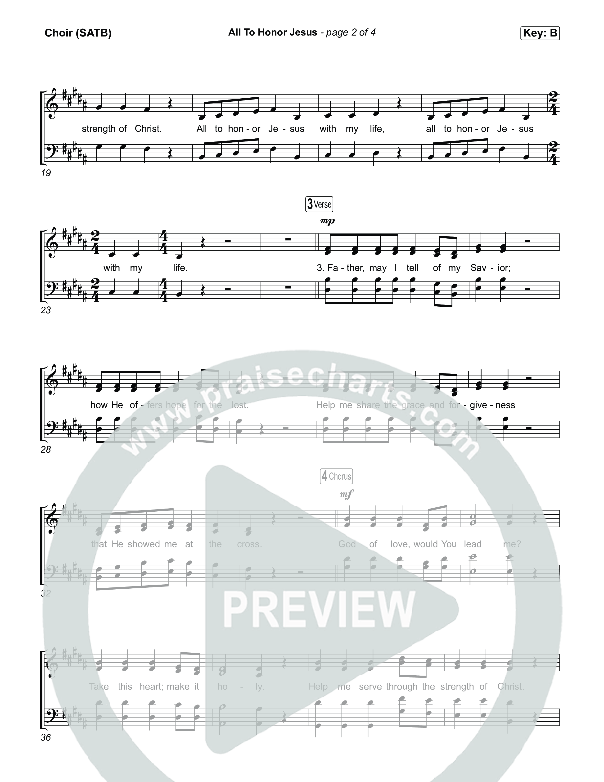 All To Honour Jesus Choir Sheet (SATB) (CityAlight)