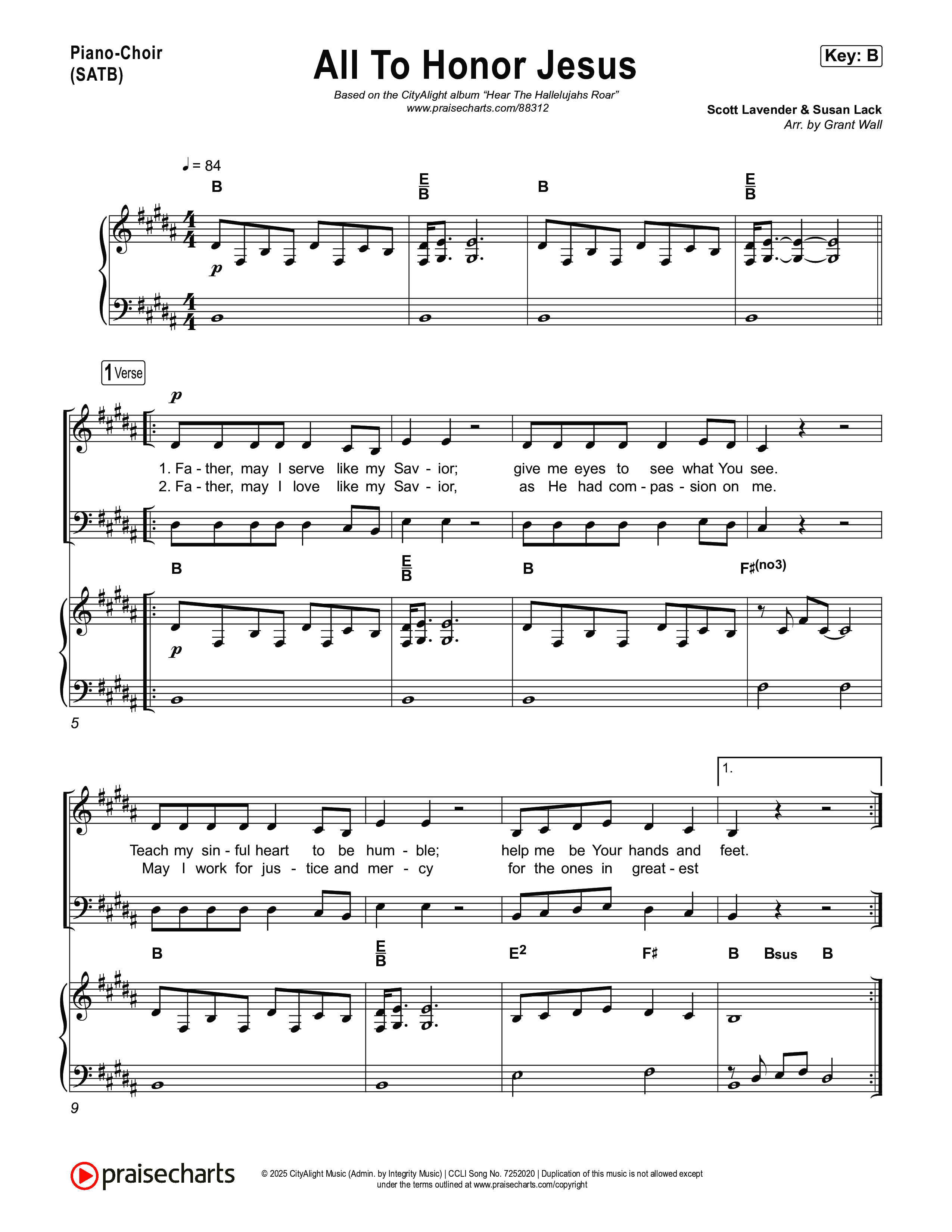 All To Honour Jesus Piano/Vocal Pack (CityAlight)