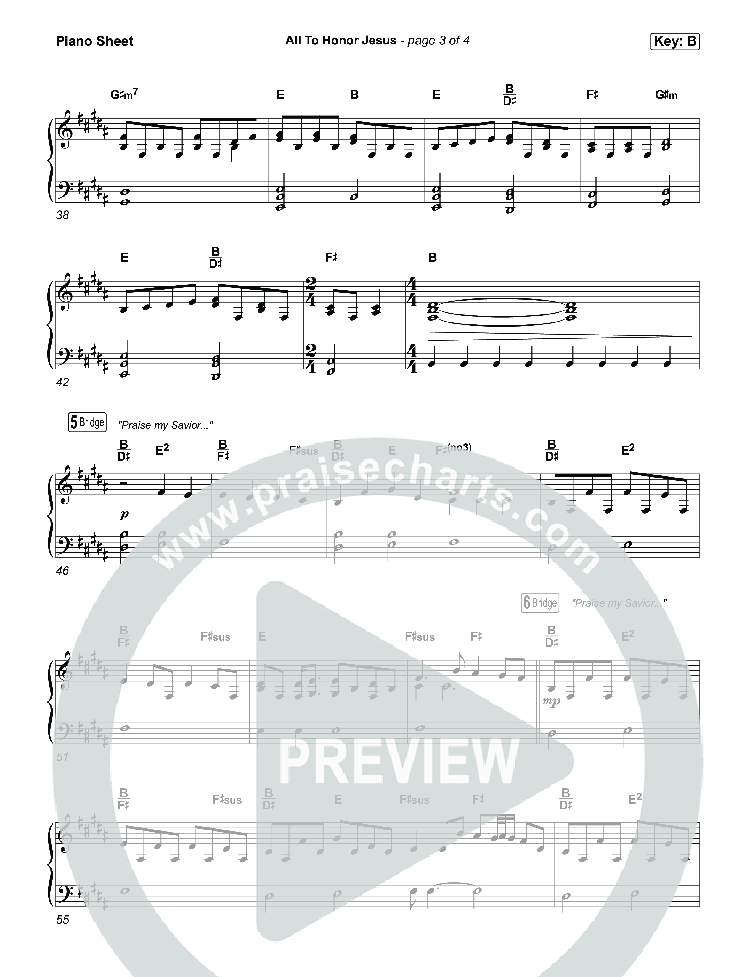 All To Honour Jesus Piano Sheet (CityAlight)