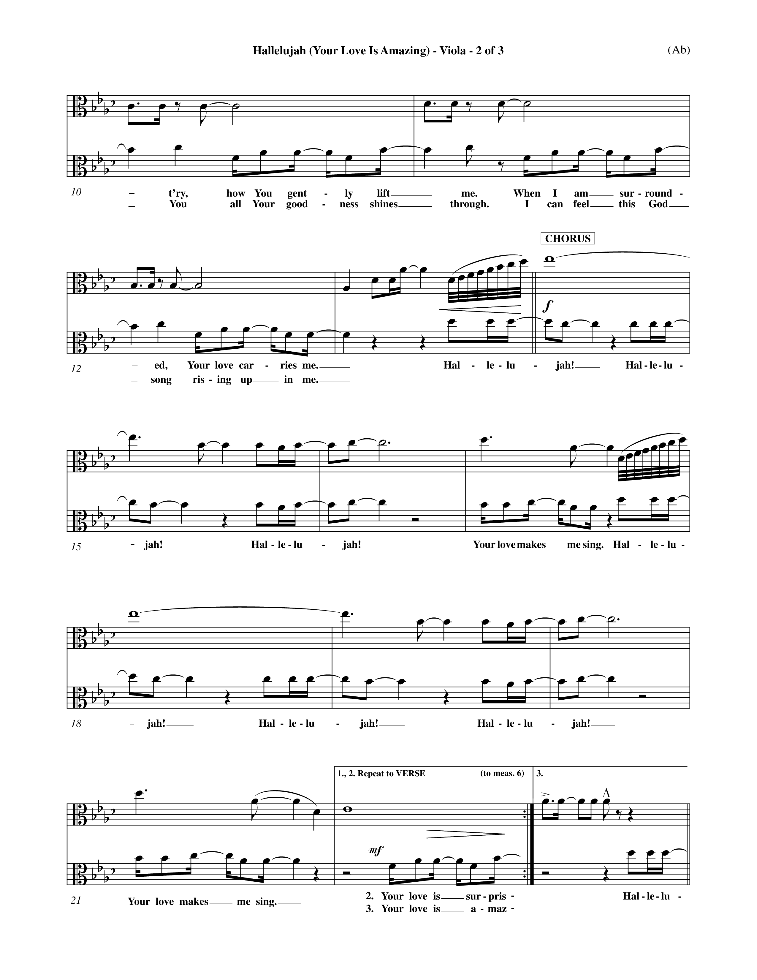 Hallelujah (Your Love Is Amazing) (Choral Anthem SATB) Viola (Word Music Choral / Orch. Rob Howard)