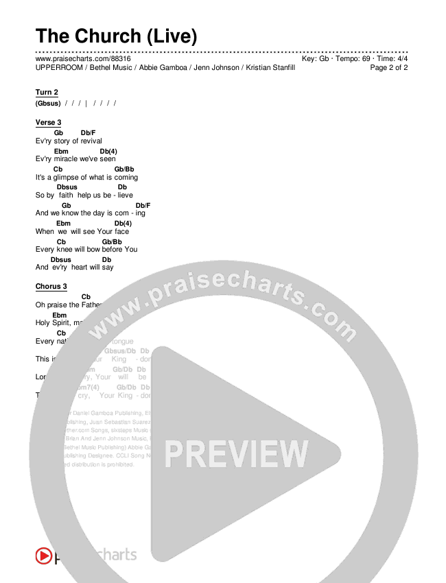 The Church (Live) Chords & Lyrics (UPPERROOM / Bethel Music / Abbie Gamboa / Jenn Johnson / Kristian Stanfill)