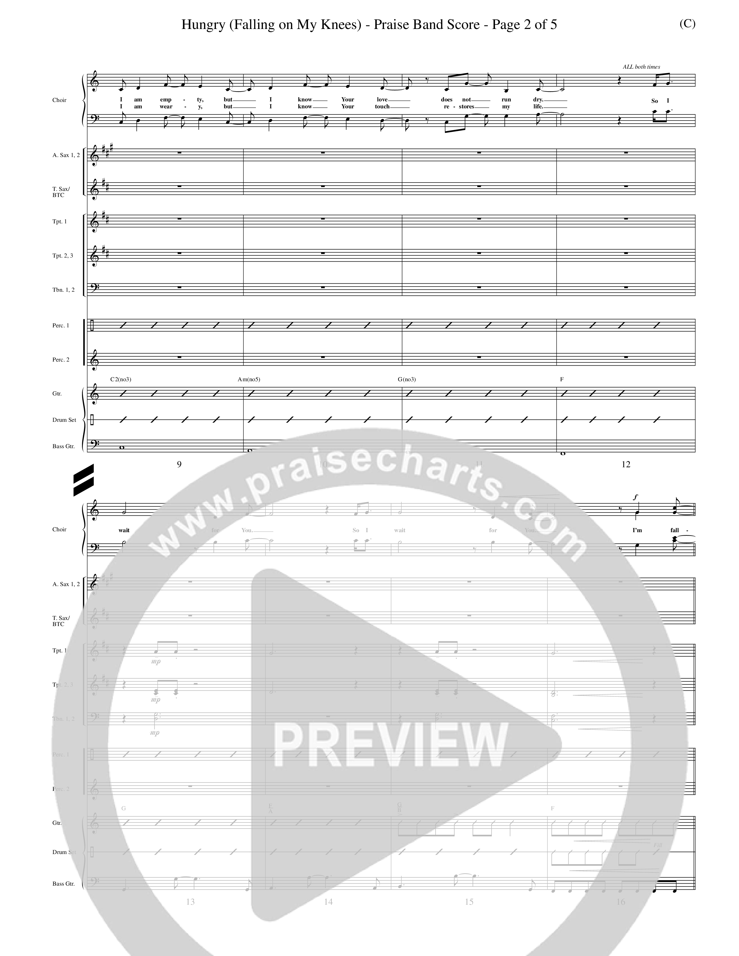 Hungry (Falling On My Knees) (Choral Anthem SATB) PraiseBand (incl. Brass) (Word Music Choral / Orch. Scott Harris)