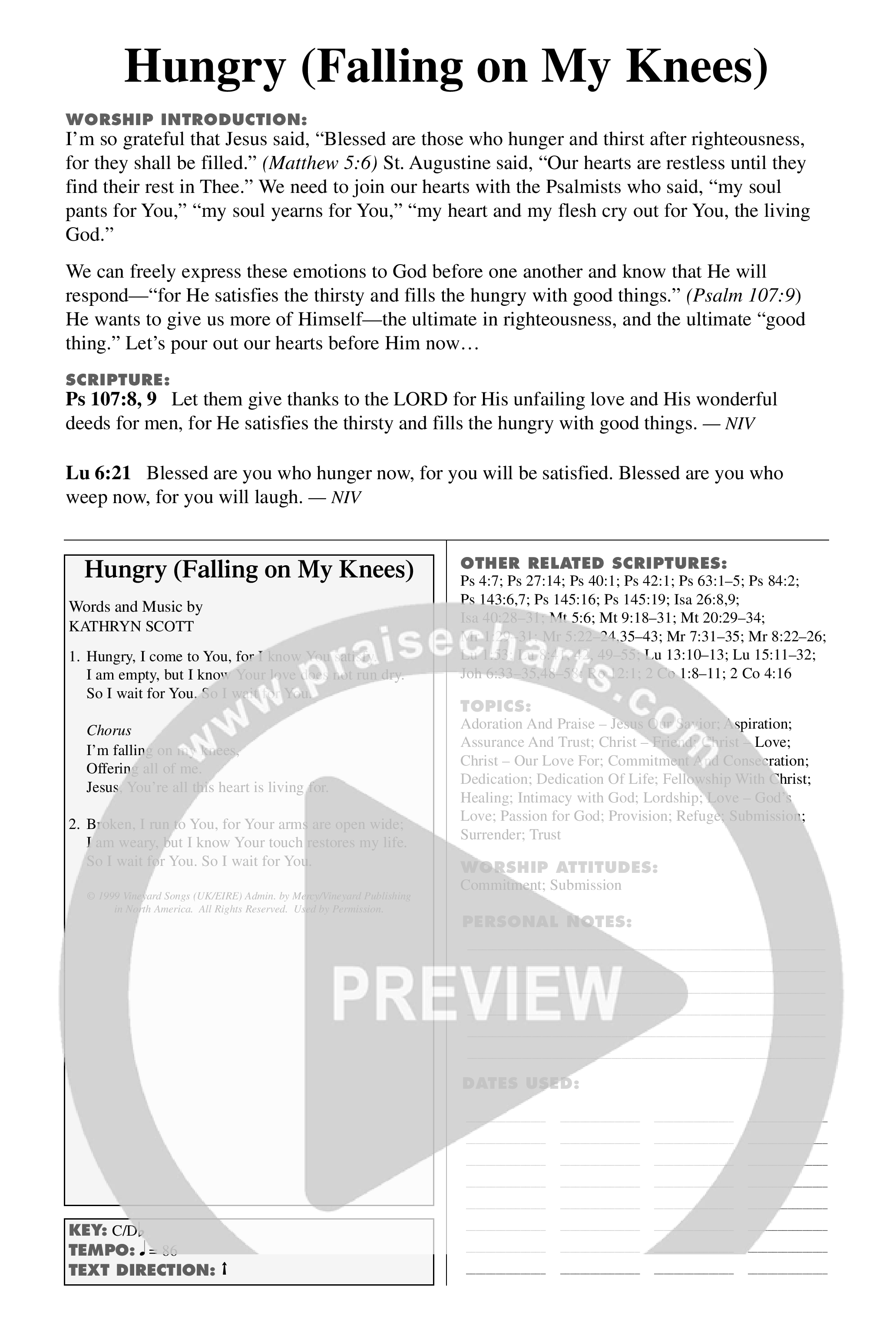 Hungry (Falling On My Knees) (Choral Anthem SATB) Rhythm Pack (Word Music Choral / Orch. Scott Harris)