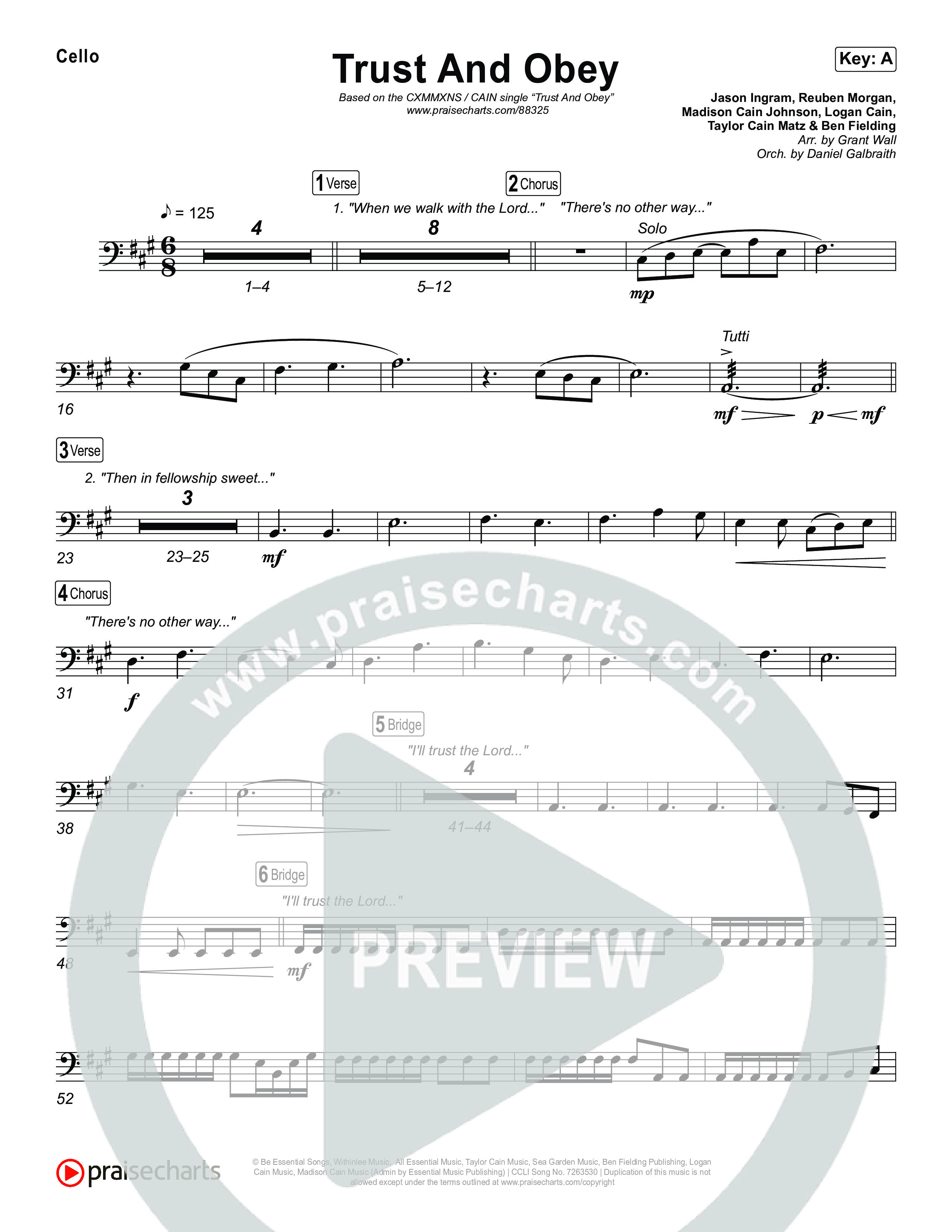 Trust And Obey Cello (CXMMXNS / CAIN)