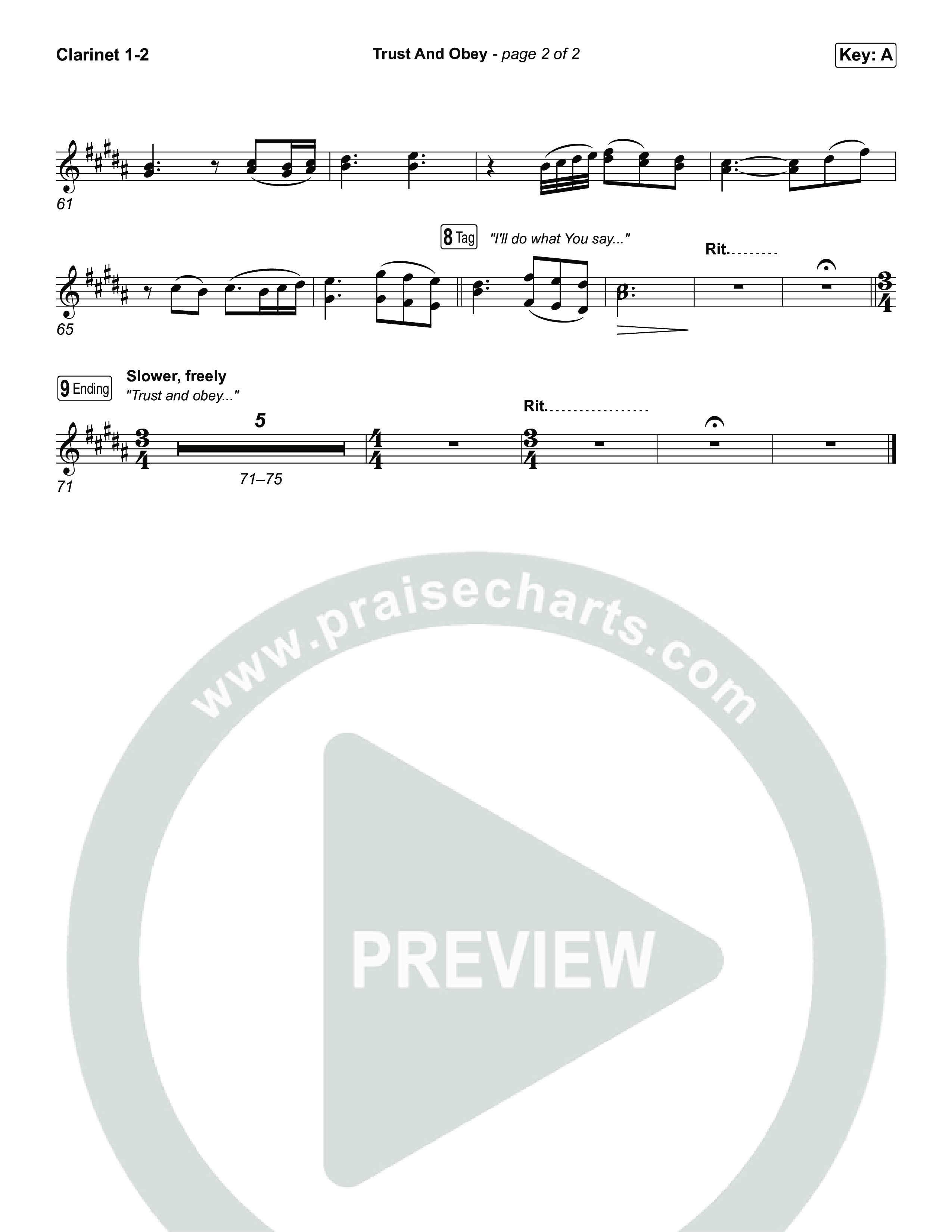 Trust And Obey Clarinet 1,2 (CXMMXNS / CAIN)