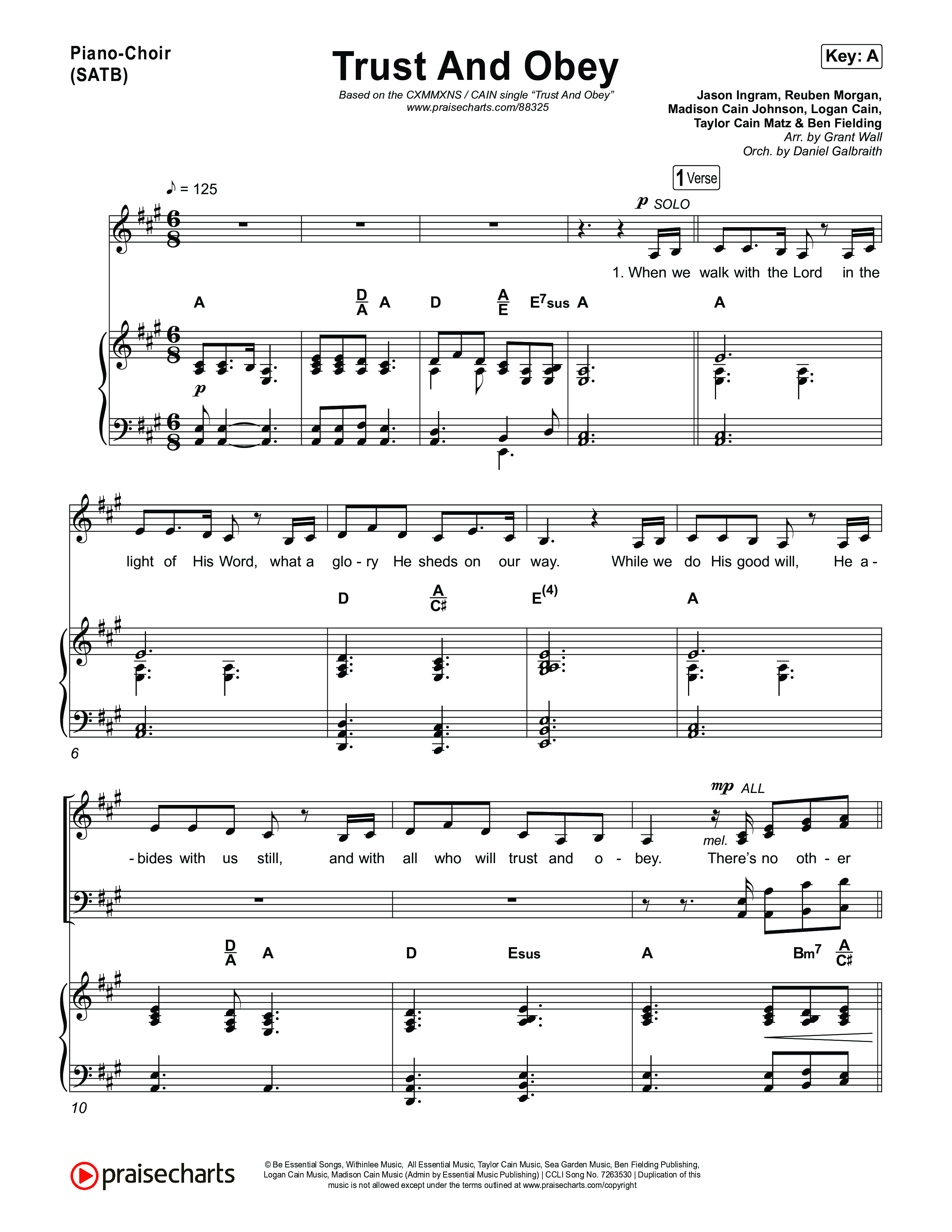 Trust And Obey Piano/Vocal Pack (CXMMXNS / CAIN)