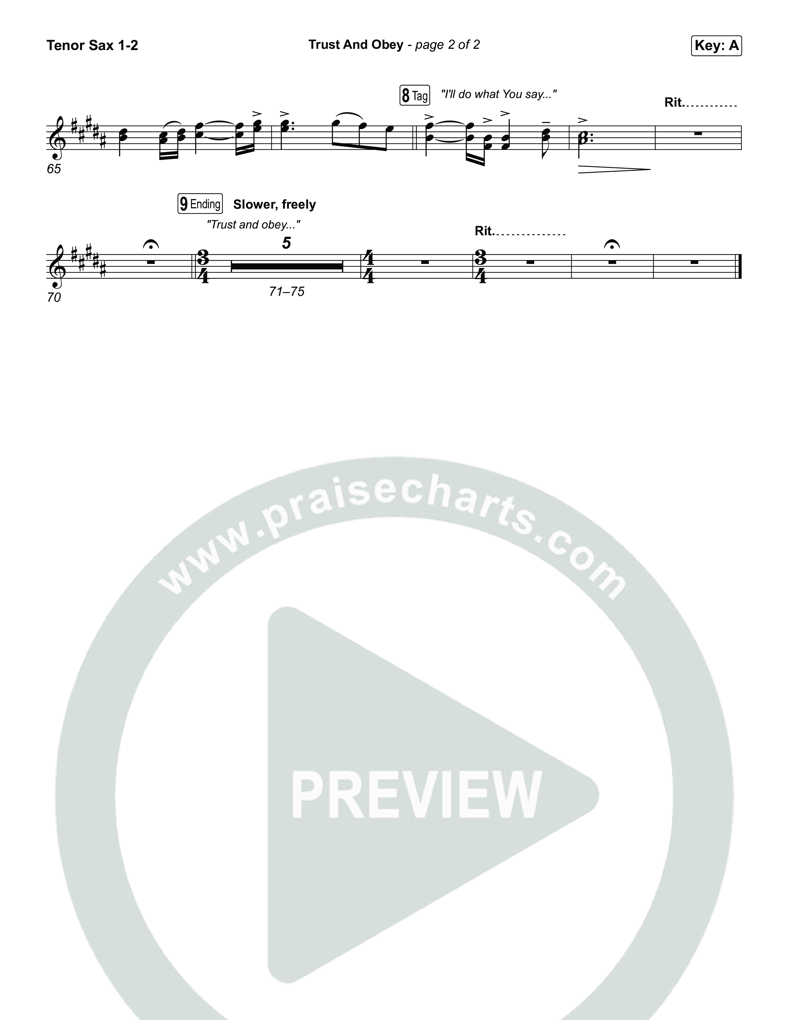 Trust And Obey Tenor Sax 1,2 (CXMMXNS / CAIN)