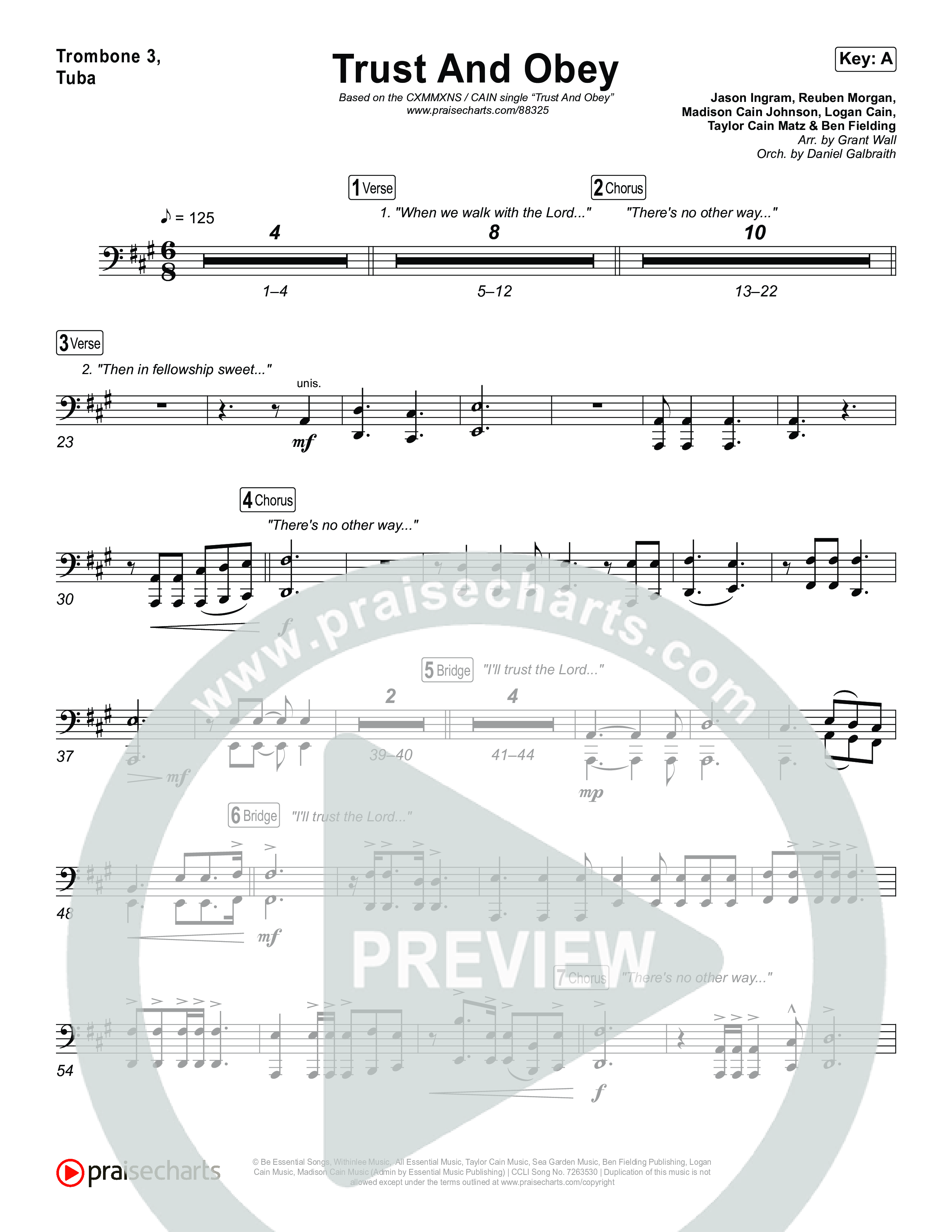 Trust And Obey Trombone 3/Tuba (CXMMXNS / CAIN)