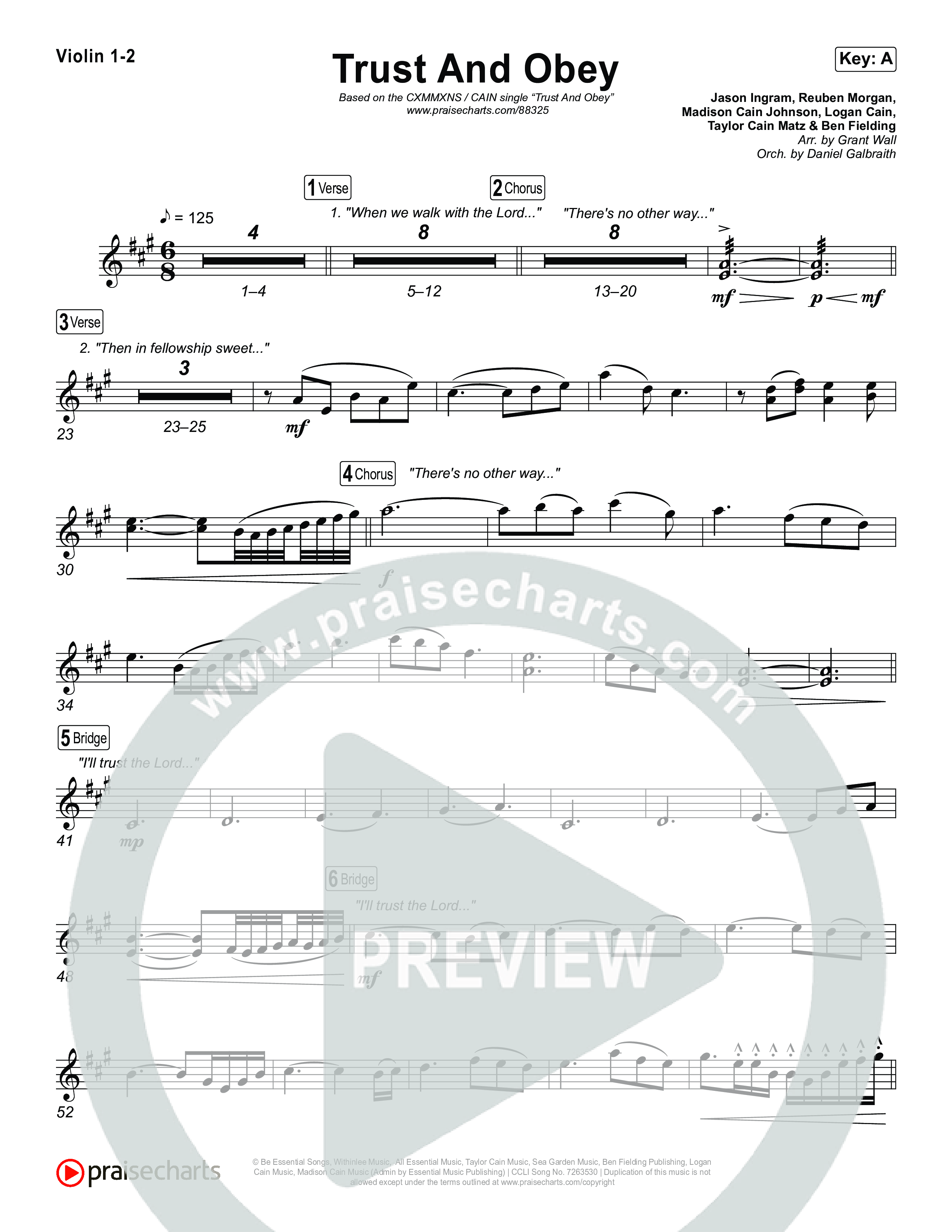 Trust And Obey Violin 1,2 (CXMMXNS / CAIN)