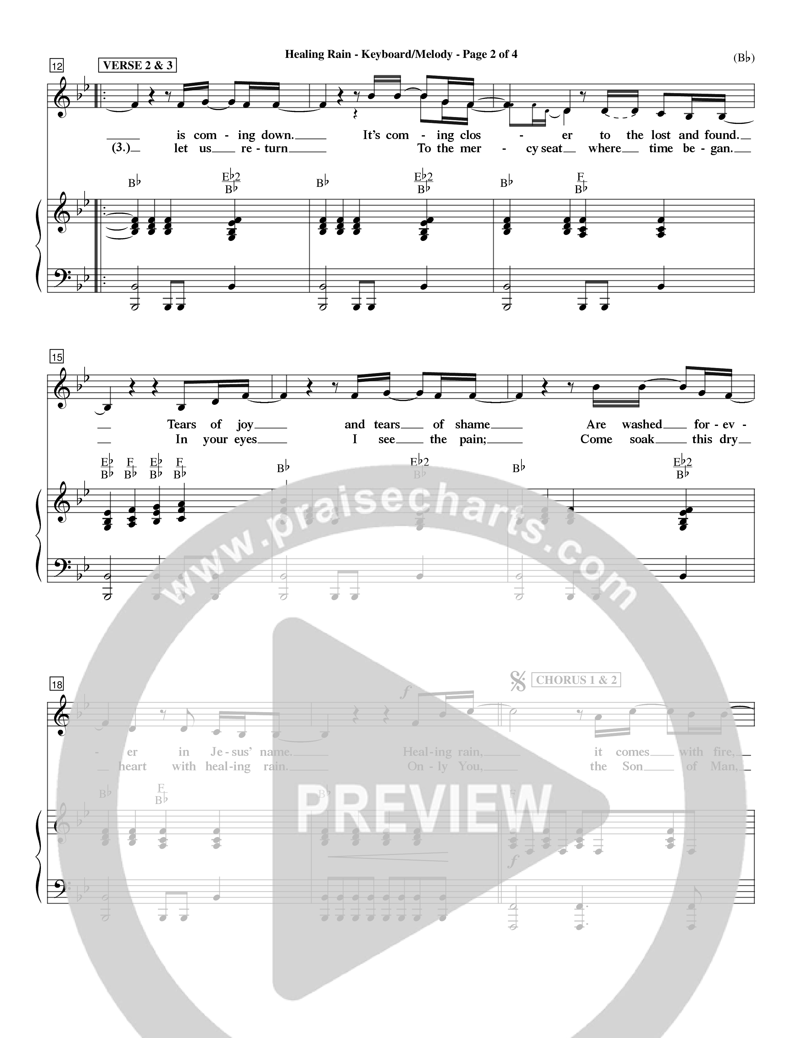 Healing Rain (Choral Anthem SATB) Piano/Vocal (Melody) (Word Music Choral / Orch. Jim Gray)
