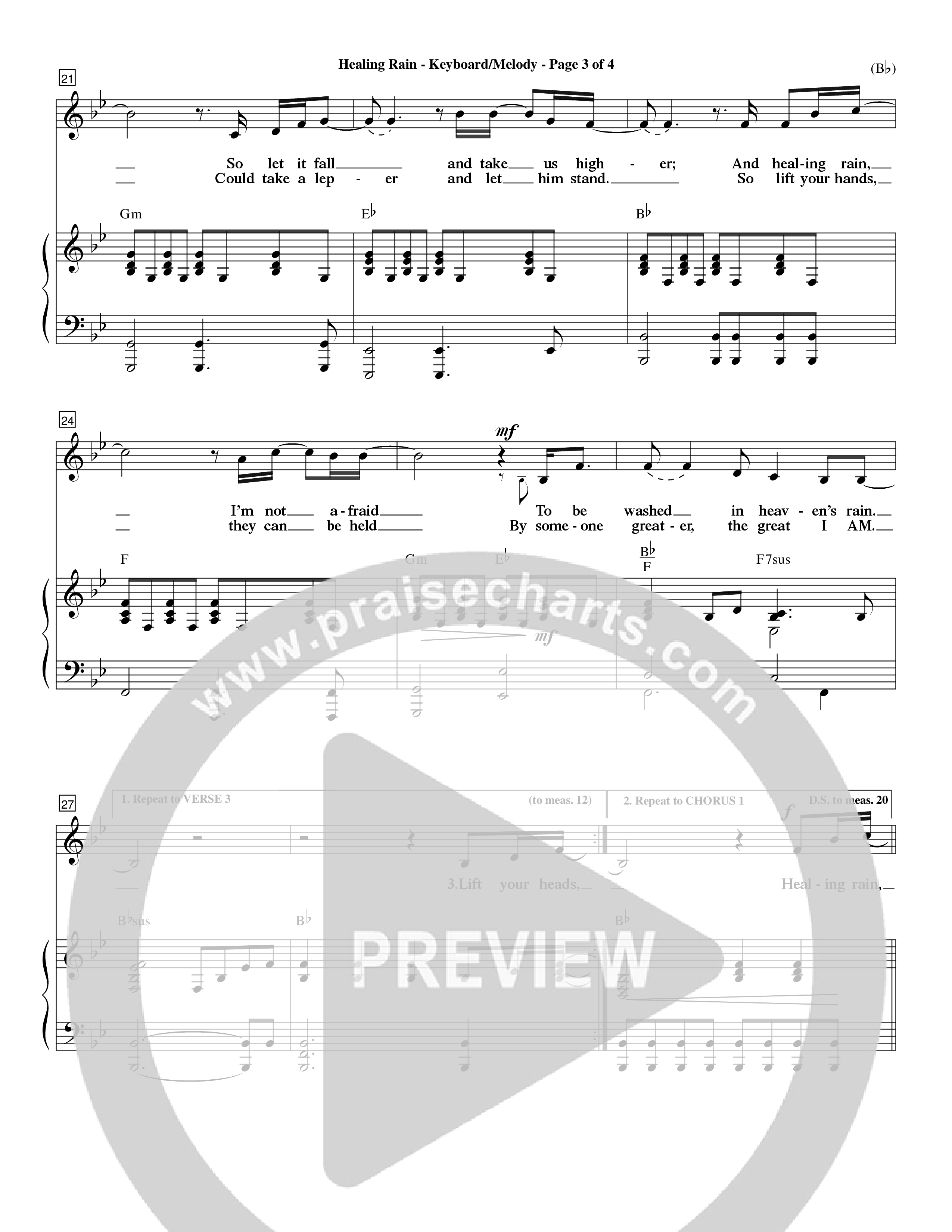 Healing Rain (Choral Anthem SATB) Piano/Vocal (Melody) (Word Music Choral / Orch. Jim Gray)