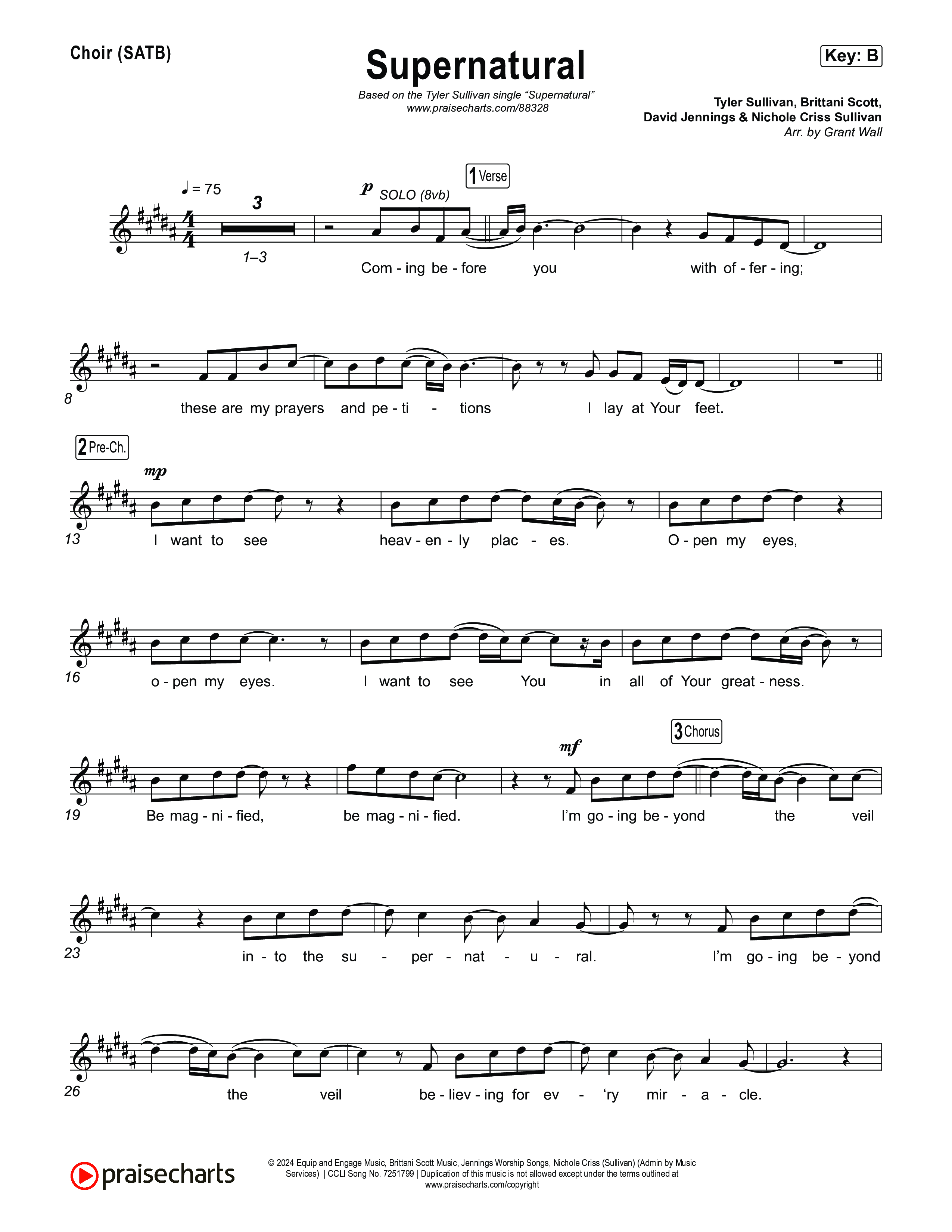 Supernatural Choir Sheet (SATB) (Tyler Sullivan)