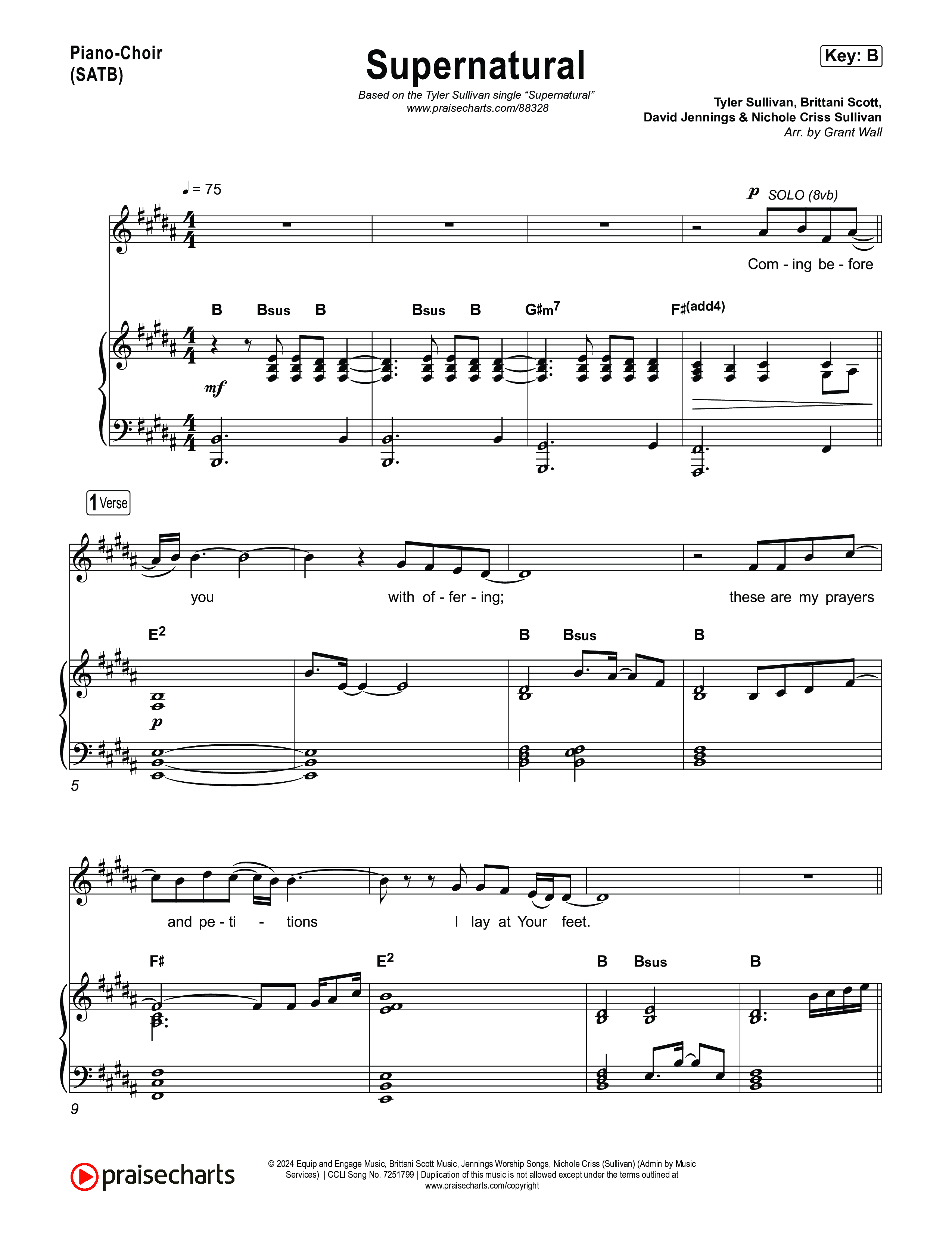 Supernatural Piano/Vocal Pack (Tyler Sullivan)