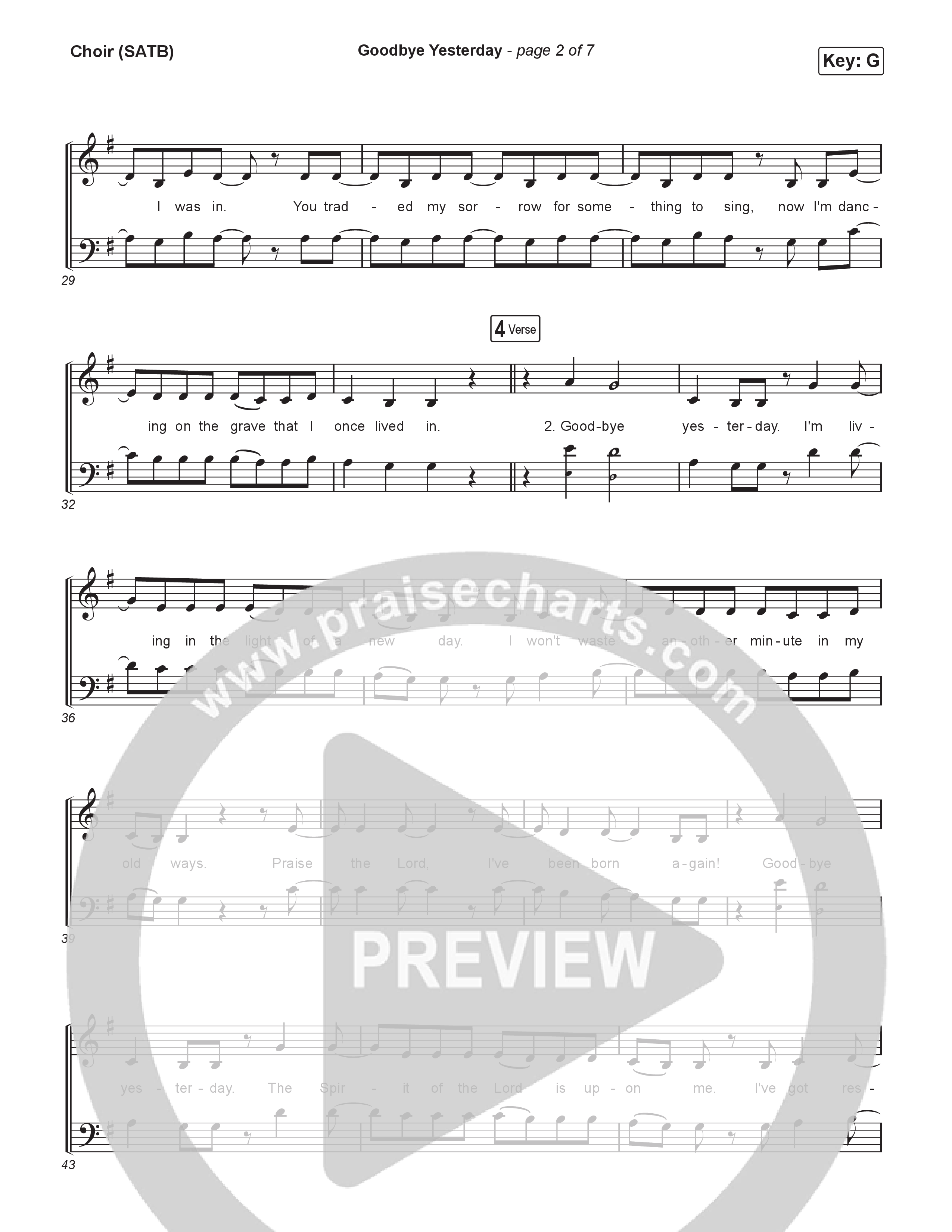 Goodbye Yesterday Choir Sheet (SATB) (The Worship Initiative)