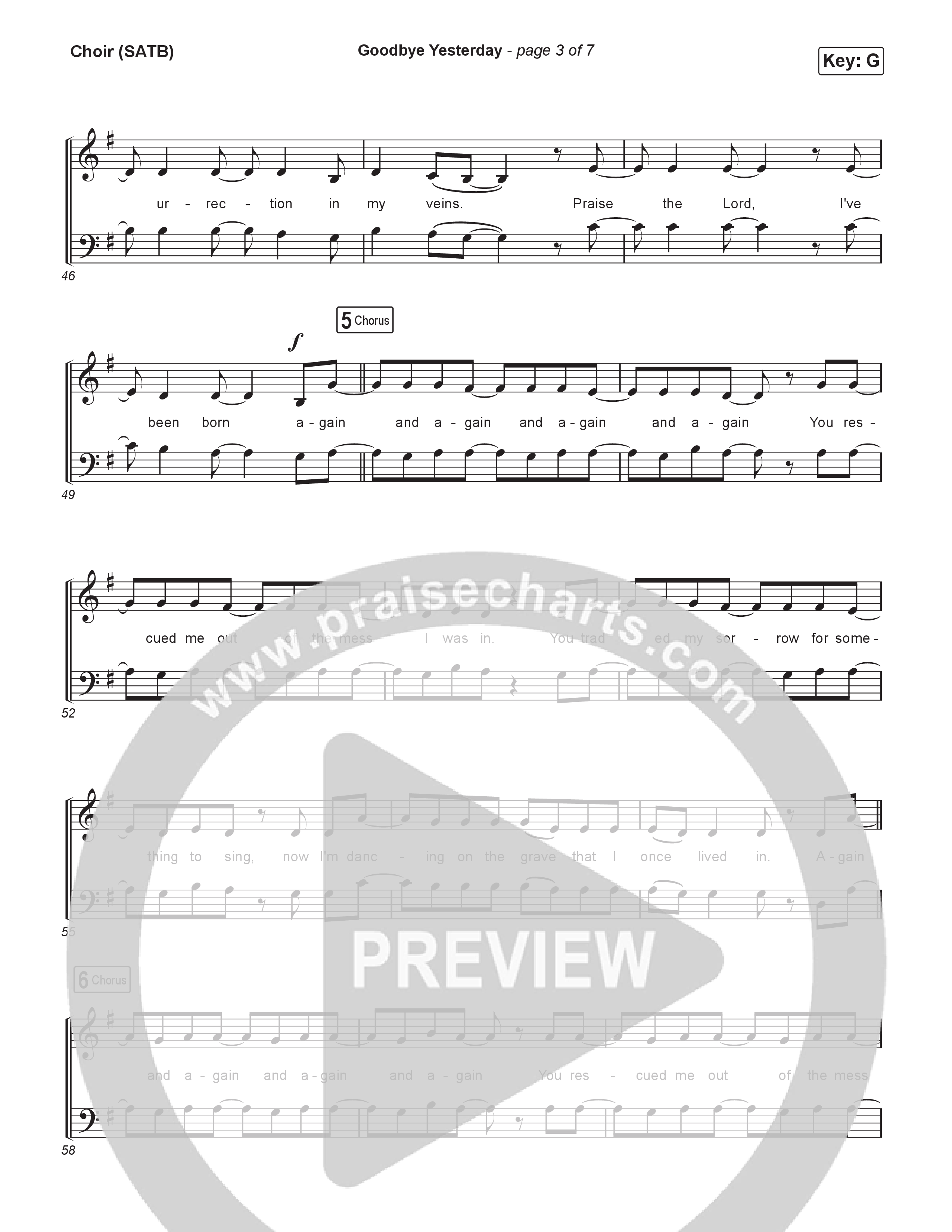 Goodbye Yesterday Choir Sheet (SATB) (The Worship Initiative)