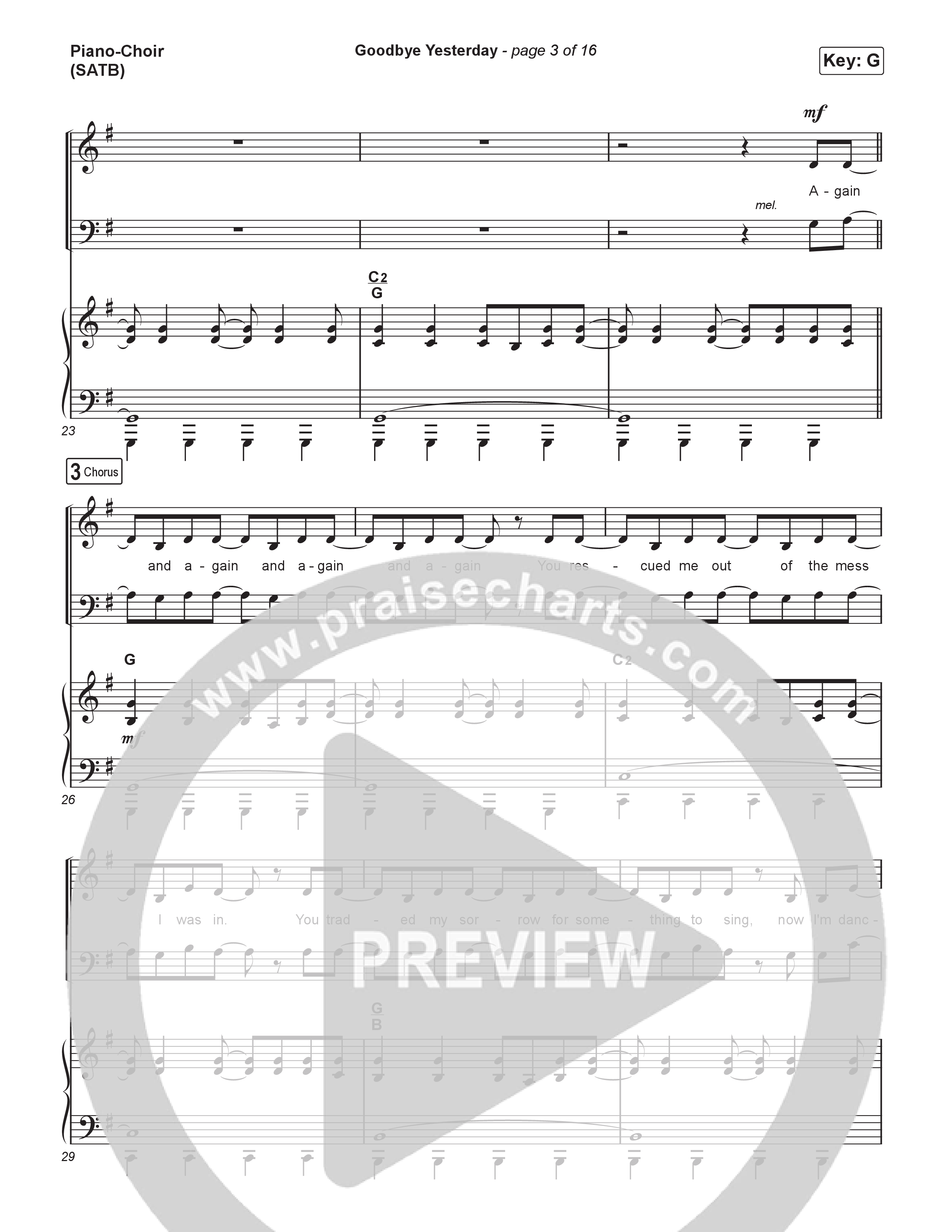 Goodbye Yesterday Piano/Vocal Pack (The Worship Initiative)