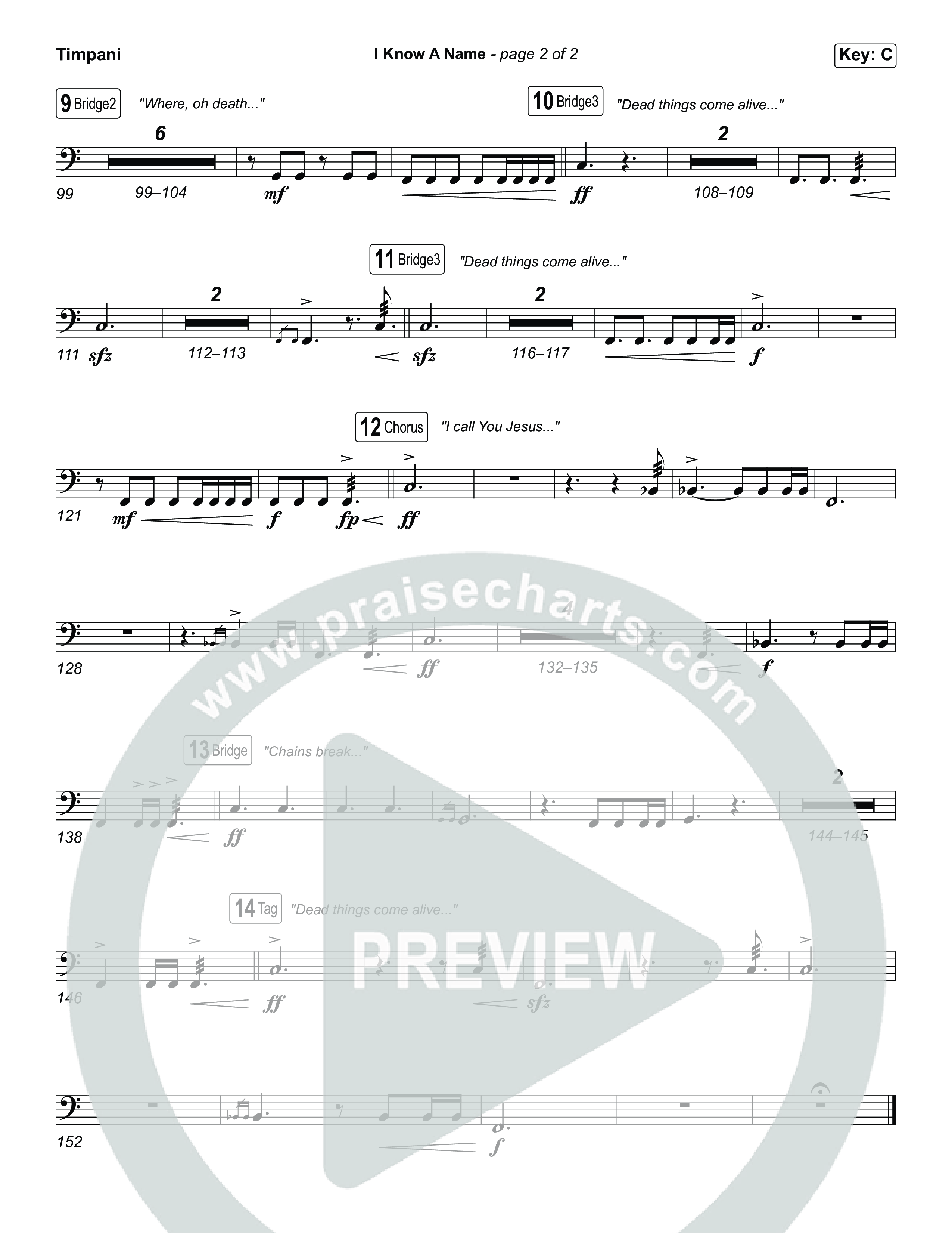 I Know A Name (Choral Anthem SATB) Timpani (Brandon Lake / CeCe Winans / Arr. Luke Gambill)