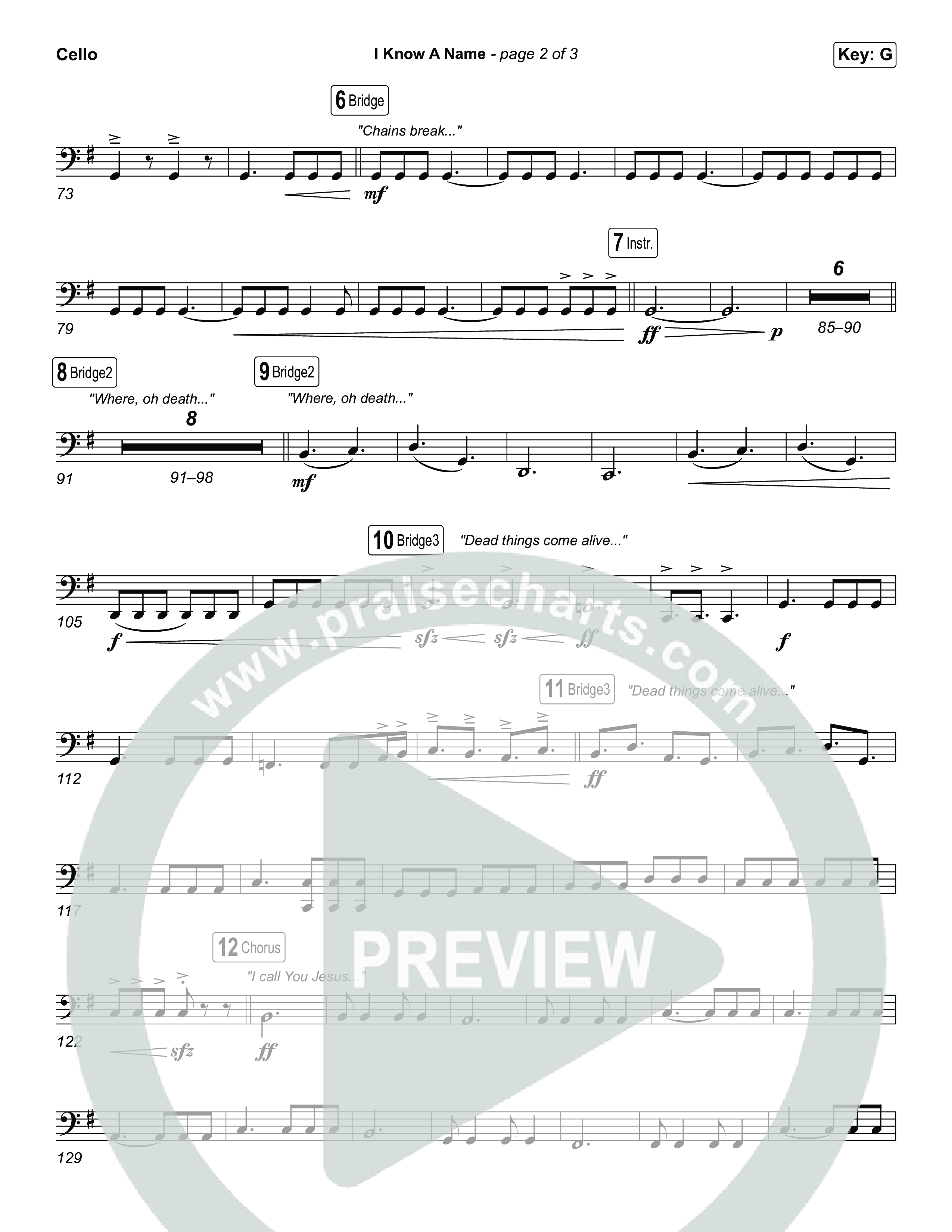 I Know A Name (Worship Choir/SAB) Cello (Brandon Lake / CeCe Winans / Arr. Luke Gambill)