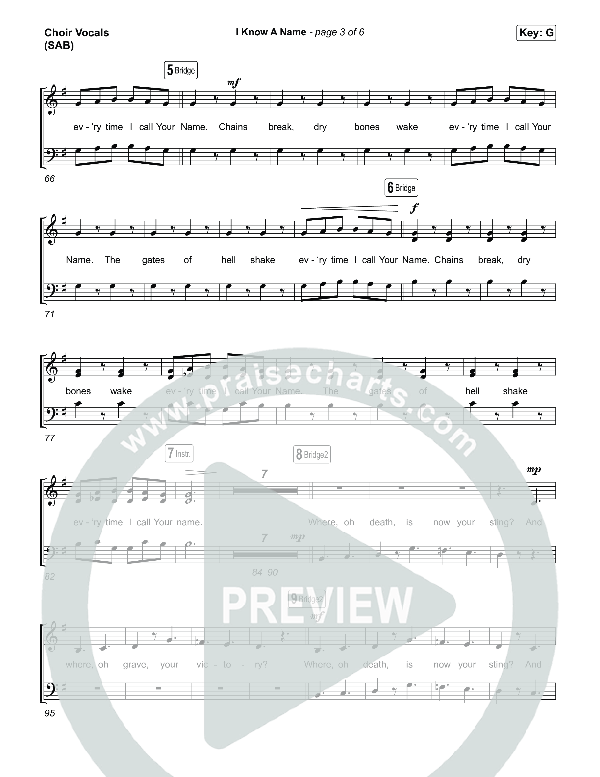 I Know A Name (Worship Choir/SAB) Choir Sheet (SAB) (Brandon Lake / CeCe Winans / Arr. Luke Gambill)