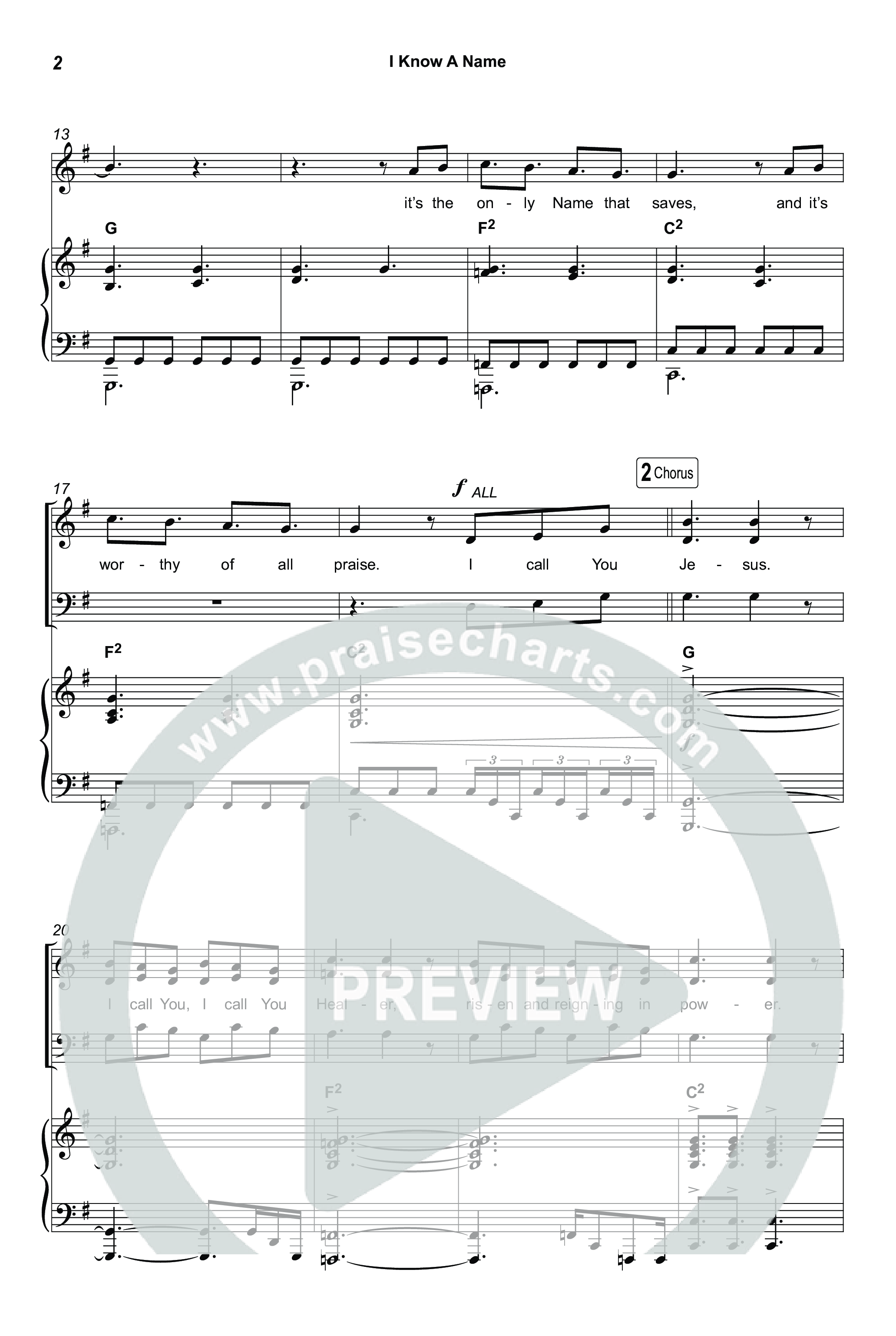 I Know A Name (Worship Choir/SAB) Octavo (SAB & Pno) (Brandon Lake / CeCe Winans / Arr. Luke Gambill)