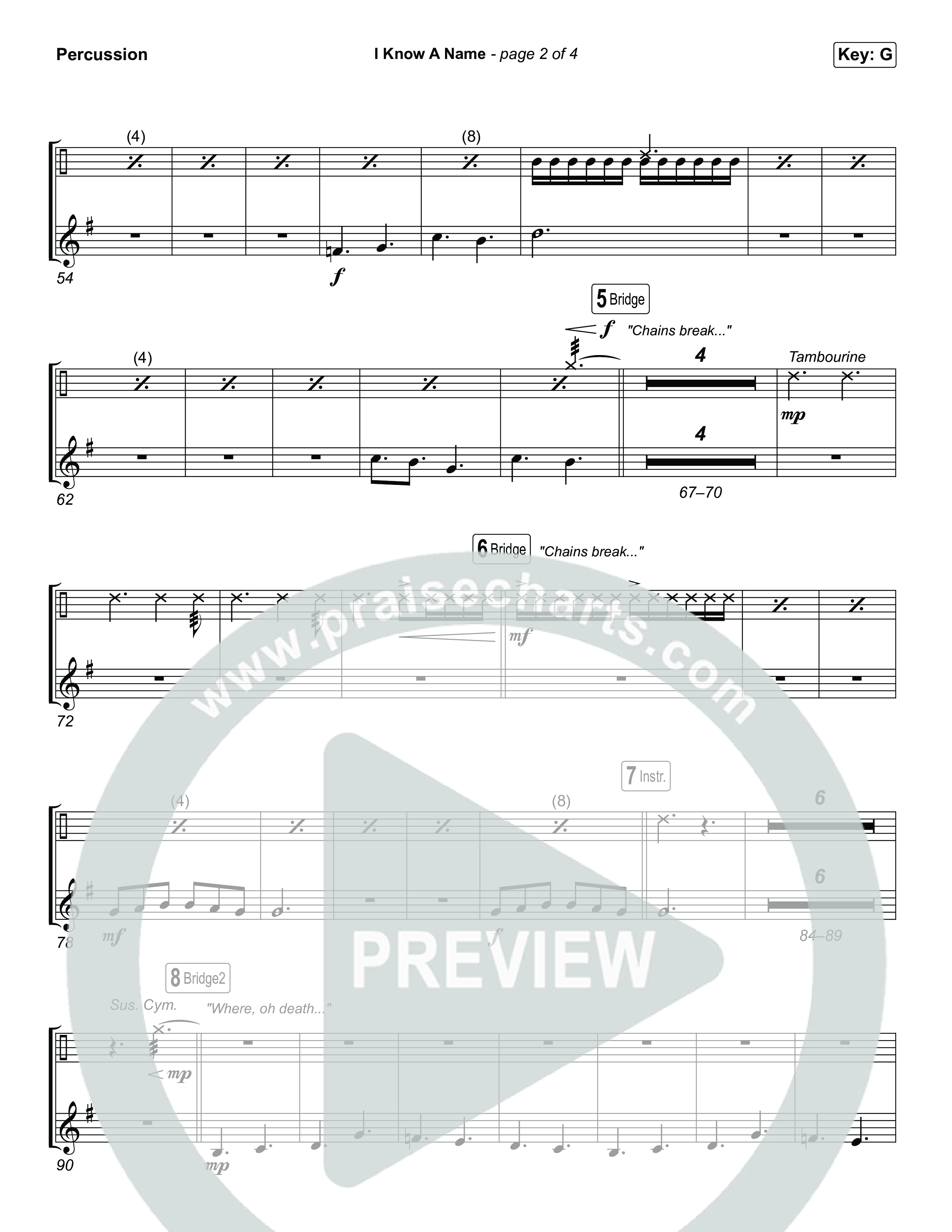 I Know A Name (Worship Choir/SAB) Percussion (Brandon Lake / CeCe Winans / Arr. Luke Gambill)