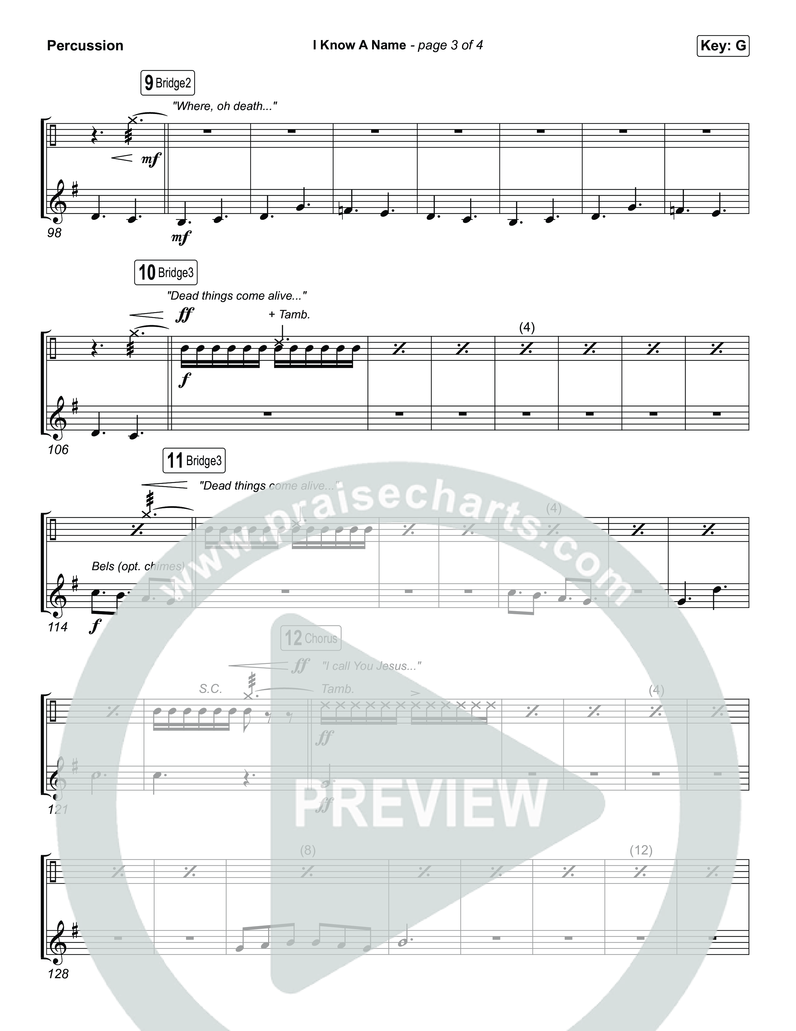 I Know A Name (Worship Choir/SAB) Percussion (Brandon Lake / CeCe Winans / Arr. Luke Gambill)