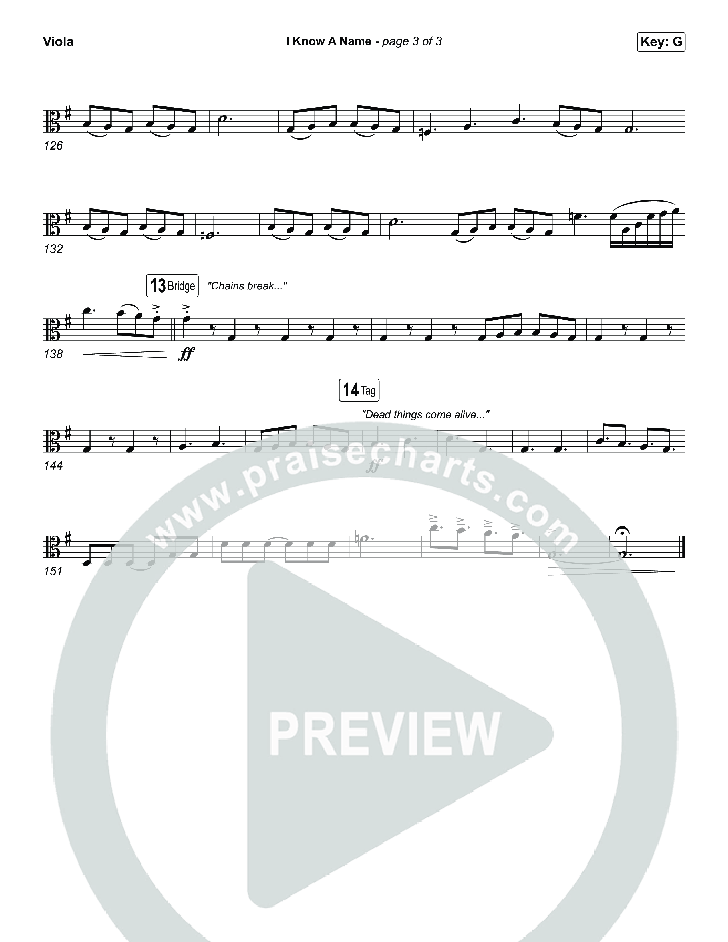 I Know A Name (Worship Choir/SAB) Viola (Brandon Lake / CeCe Winans / Arr. Luke Gambill)