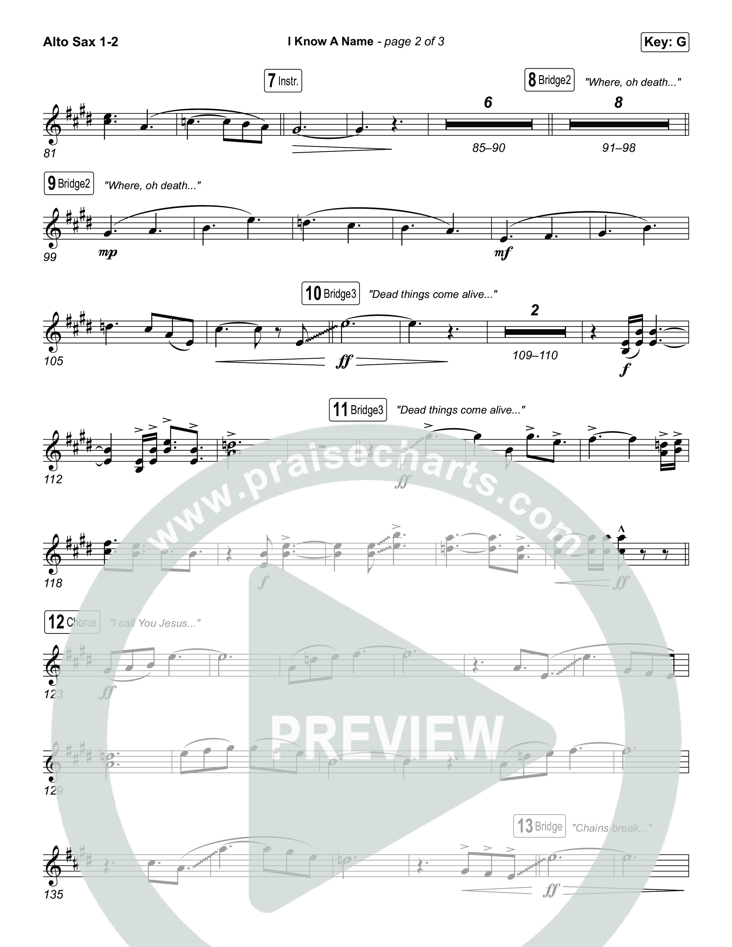 I Know A Name (Sing It Now) Sax Pack (Brandon Lake / CeCe Winans)