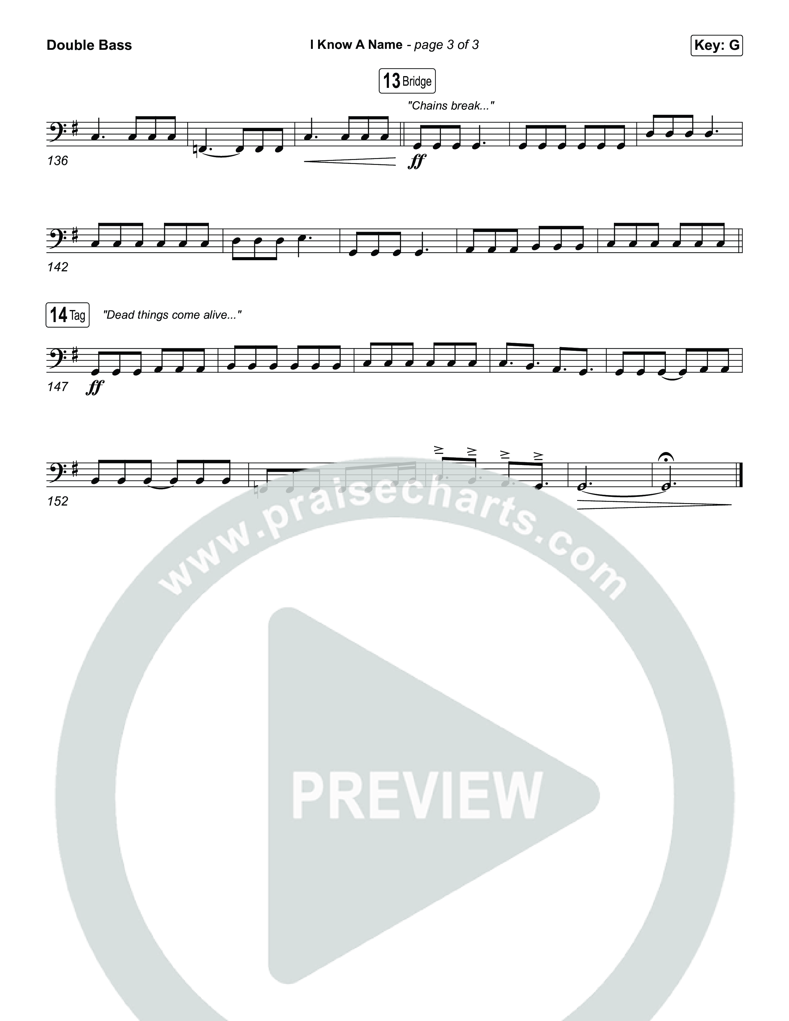 I Know A Name (Sing It Now) Double Bass (Brandon Lake / CeCe Winans)