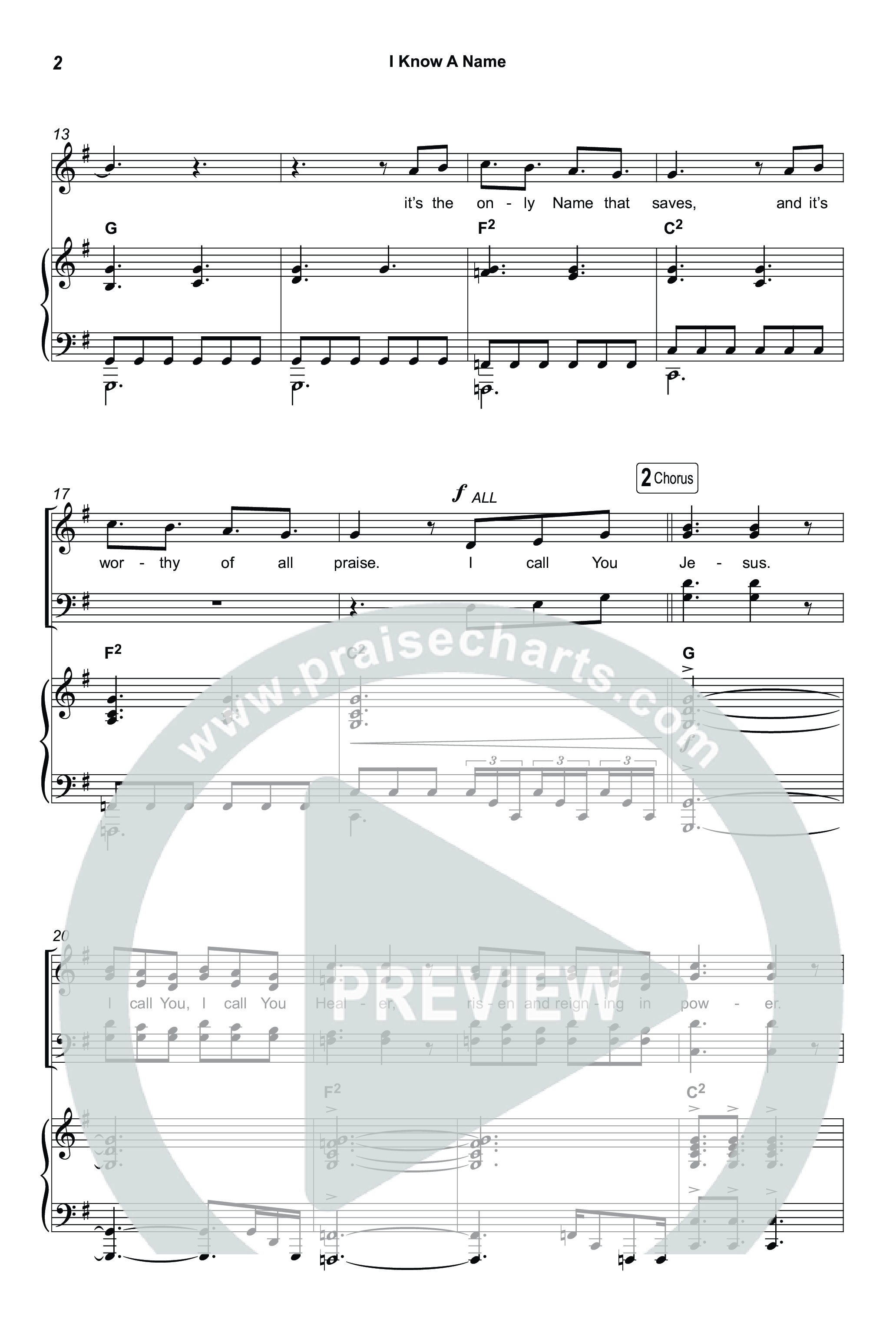 I Know A Name (Sing It Now) Octavo (SATB & Pno) (Brandon Lake / CeCe Winans)