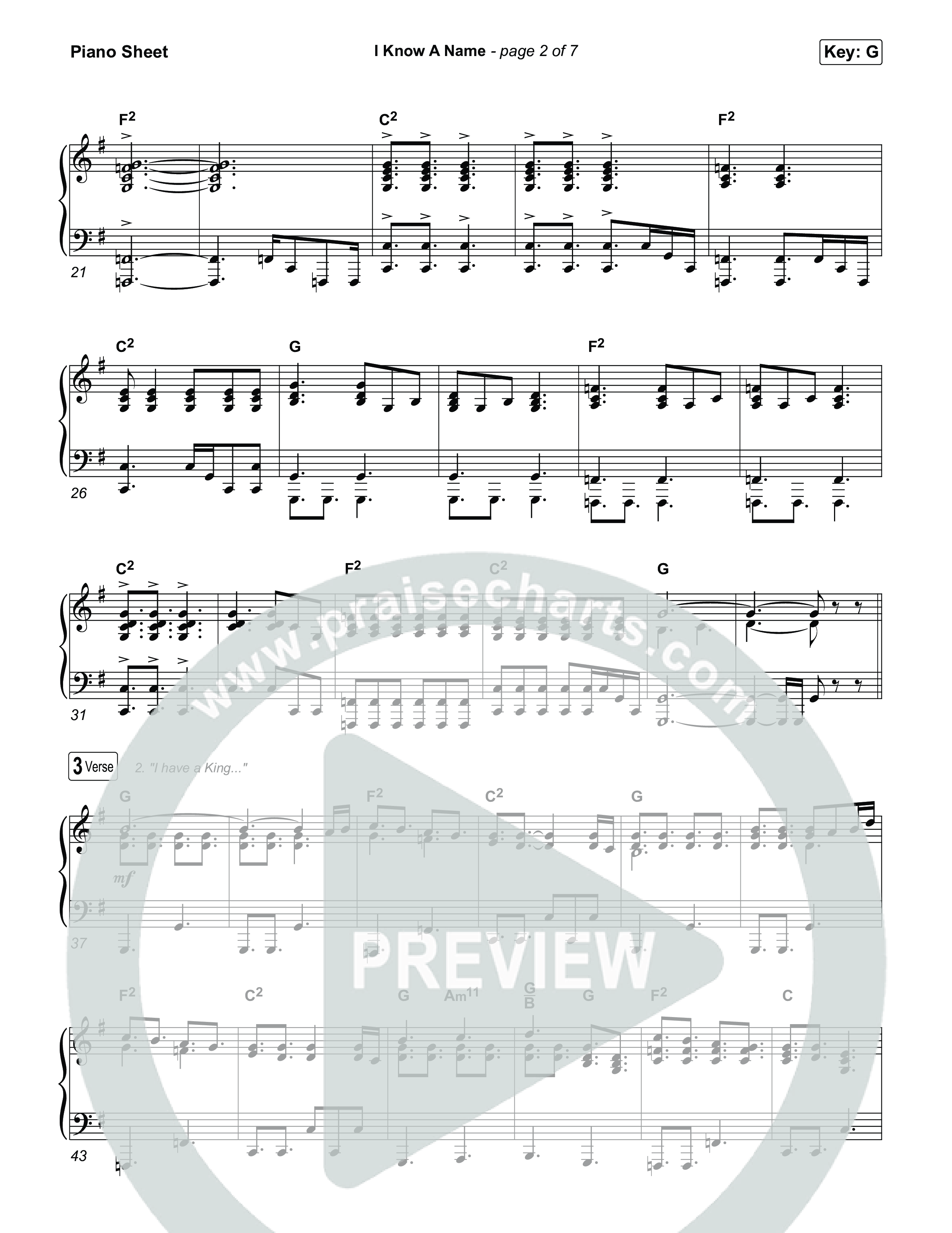 I Know A Name (Sing It Now) Piano Sheet (Brandon Lake / CeCe Winans)