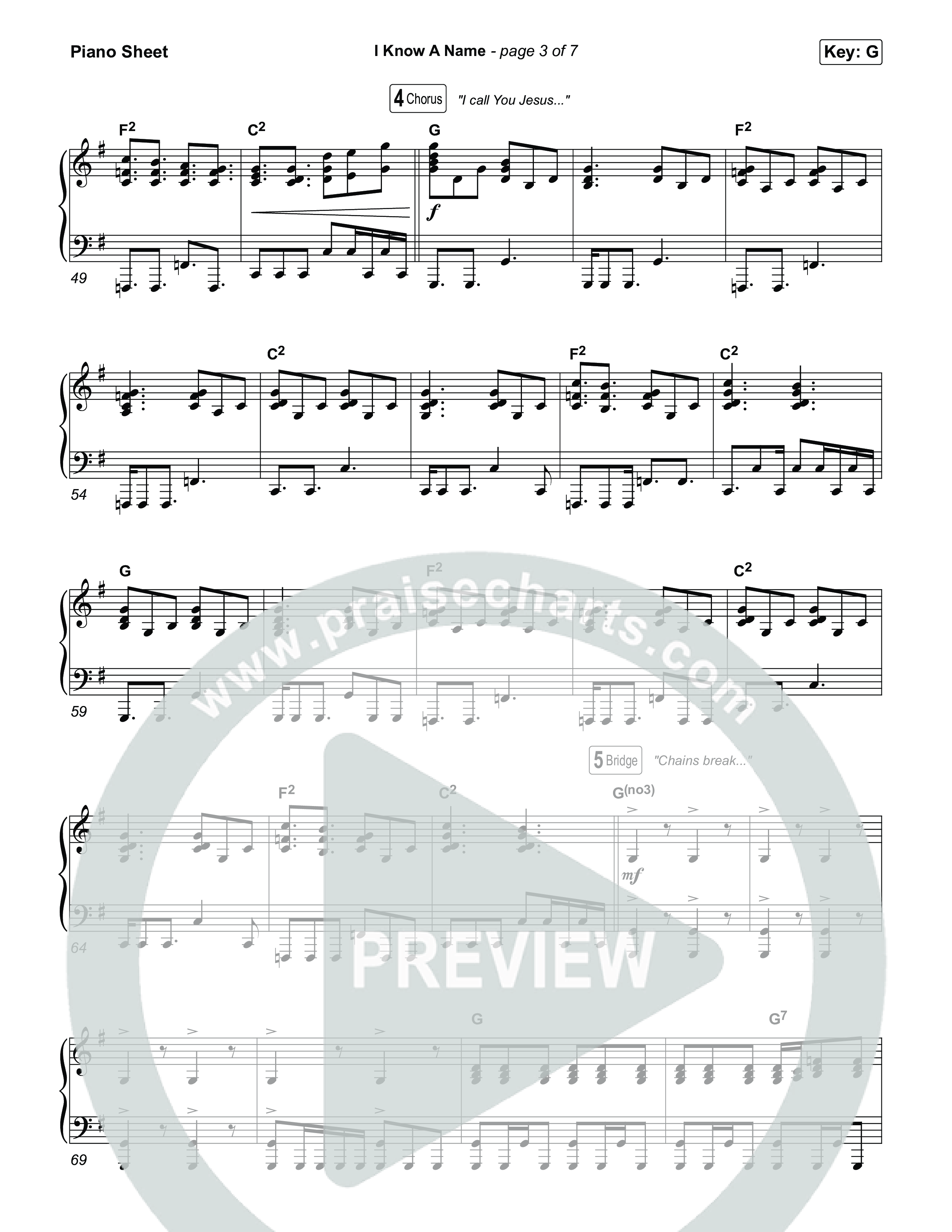 I Know A Name (Sing It Now) Piano Sheet (Brandon Lake / CeCe Winans)