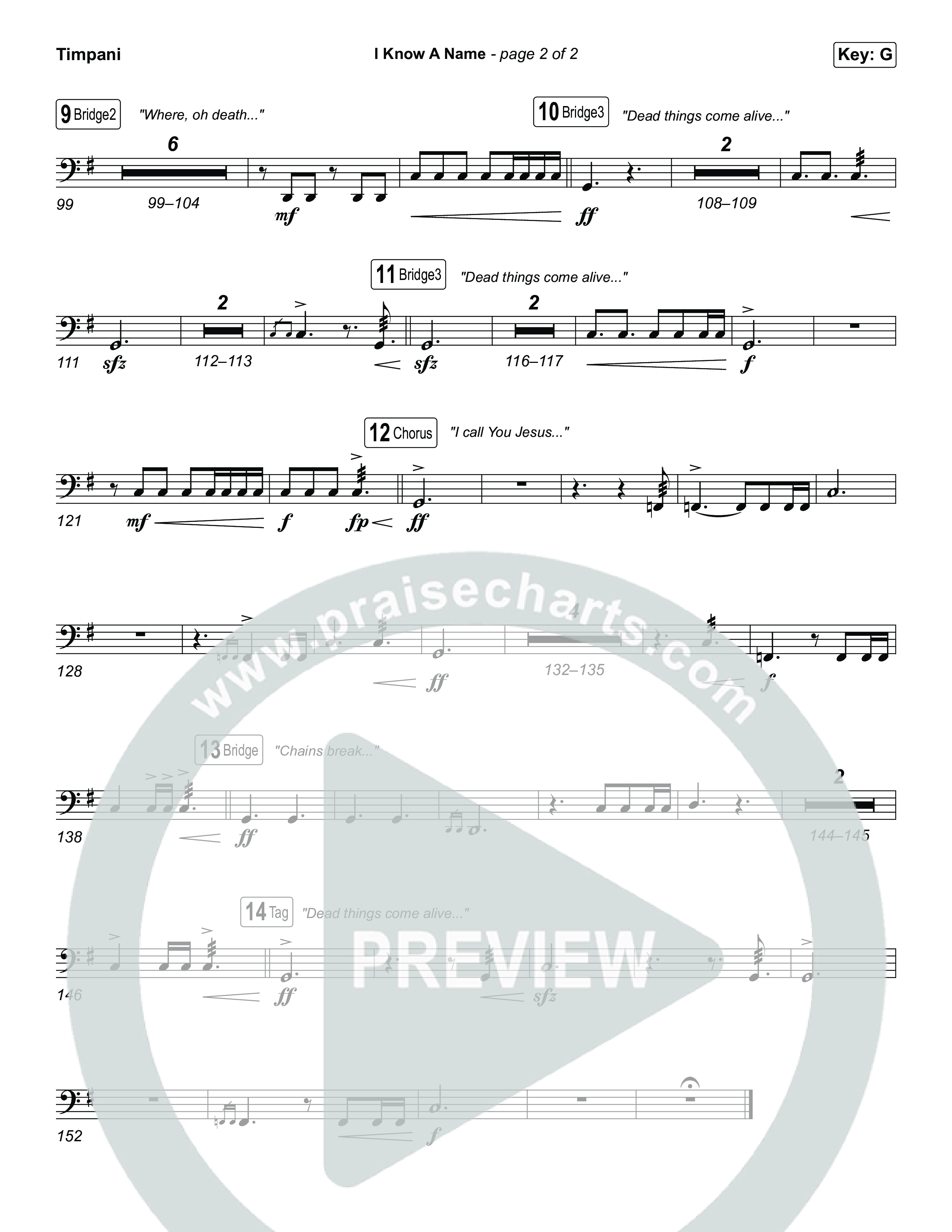 I Know A Name (Sing It Now) Timpani (Brandon Lake / CeCe Winans)