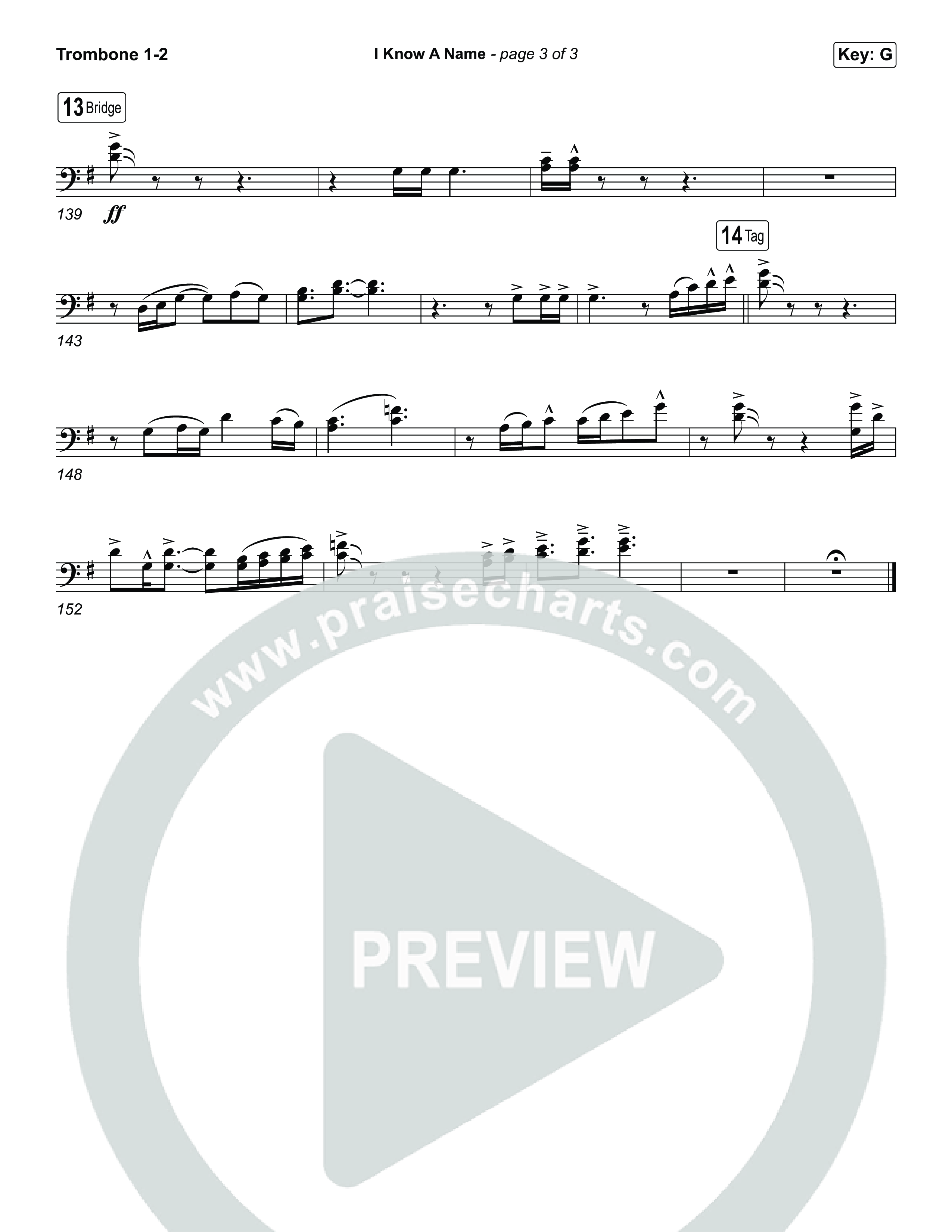 I Know A Name (Sing It Now) Trombone 1/2 (Brandon Lake / CeCe Winans)